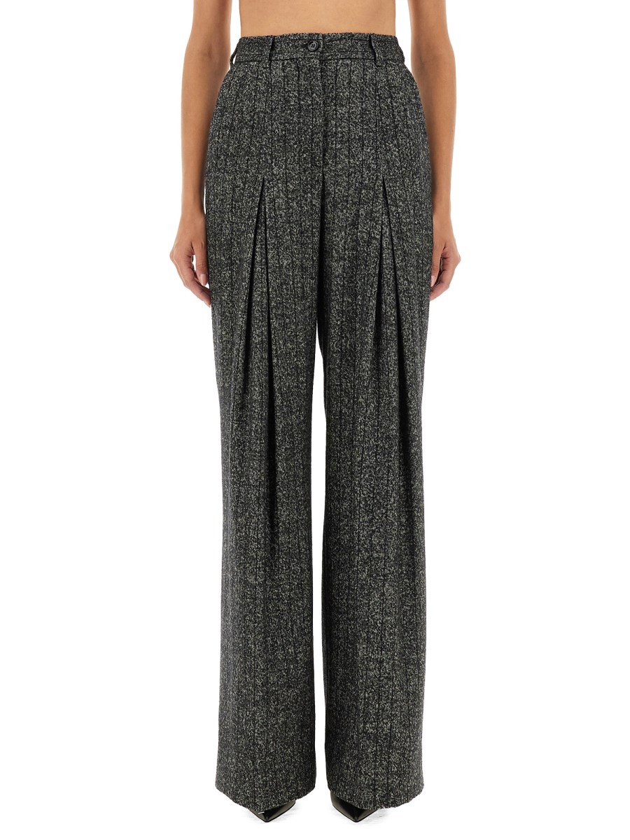 PANTALONE IN LANA RIGATA