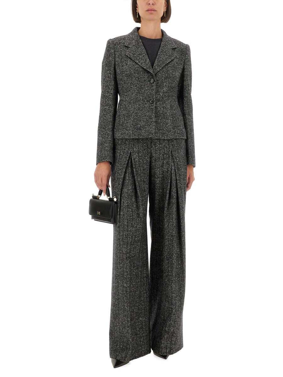 PANTALONE IN LANA RIGATA