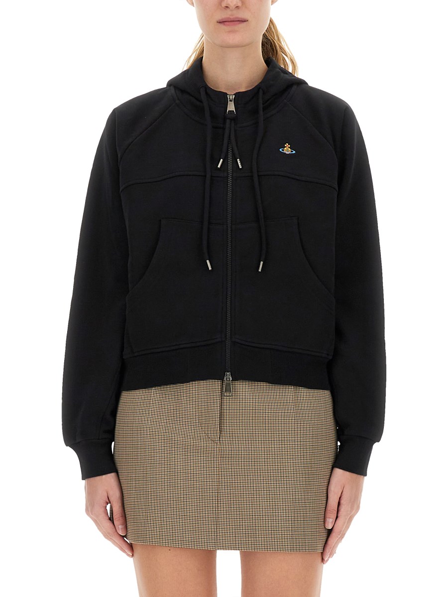 FELPA CON CAPPUCCIO E ZIP