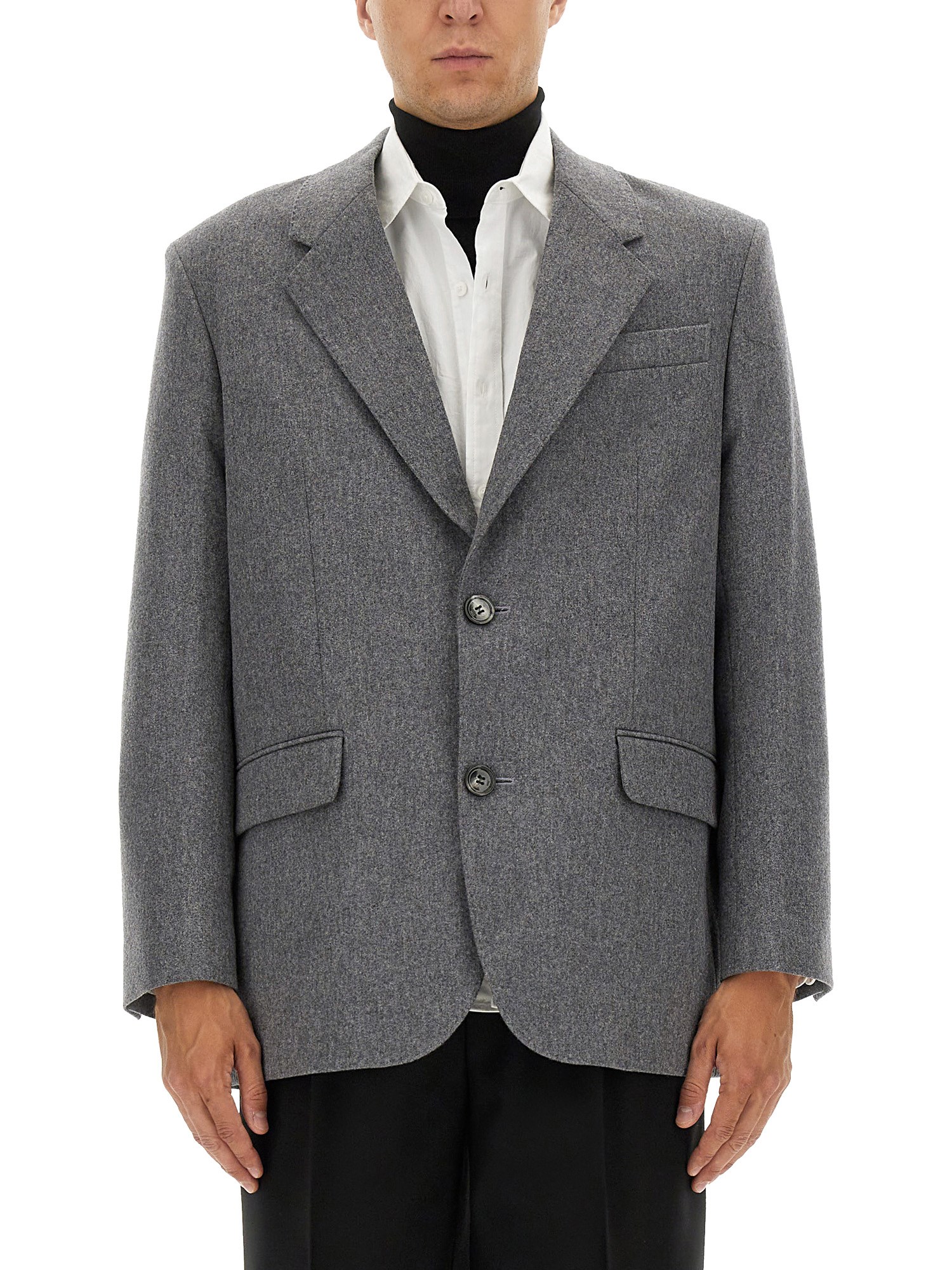 Ami Alexandre Mattiussi Double-breasted Wool Jacket In Gray