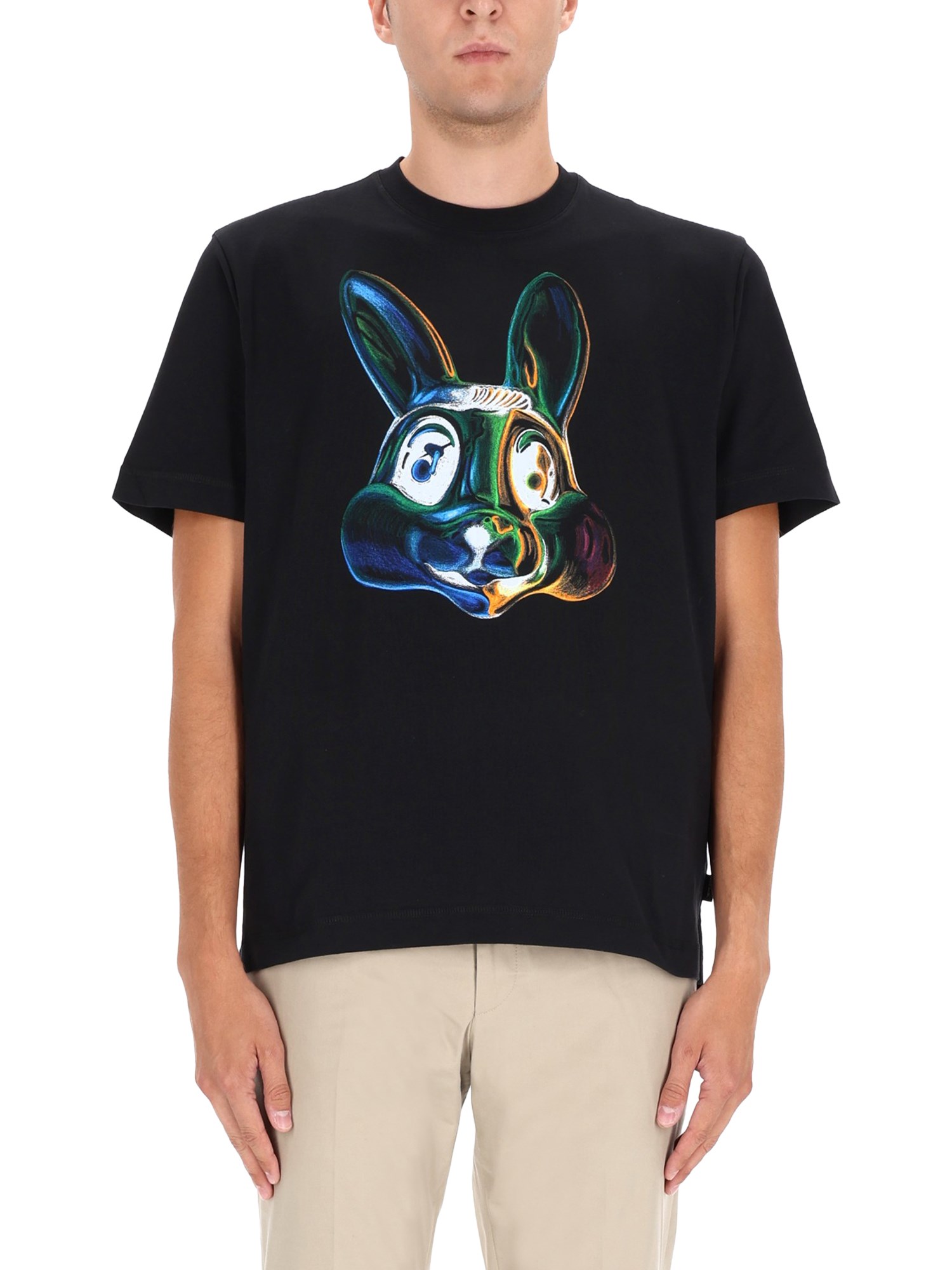 Ps By Paul Smith Rabbit T-shirt In Black