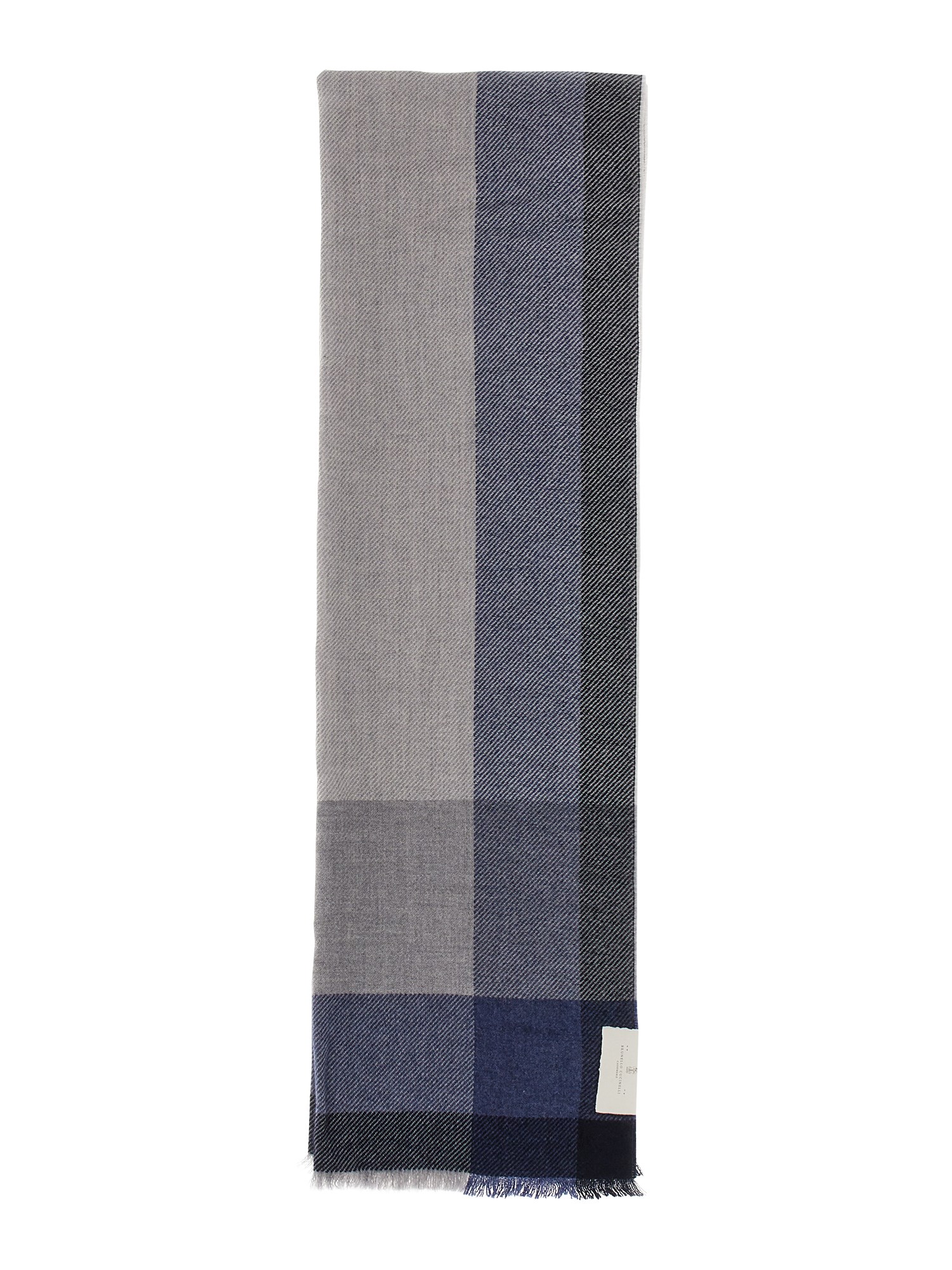 Brunello Cucinelli Twill Scarf In Blue