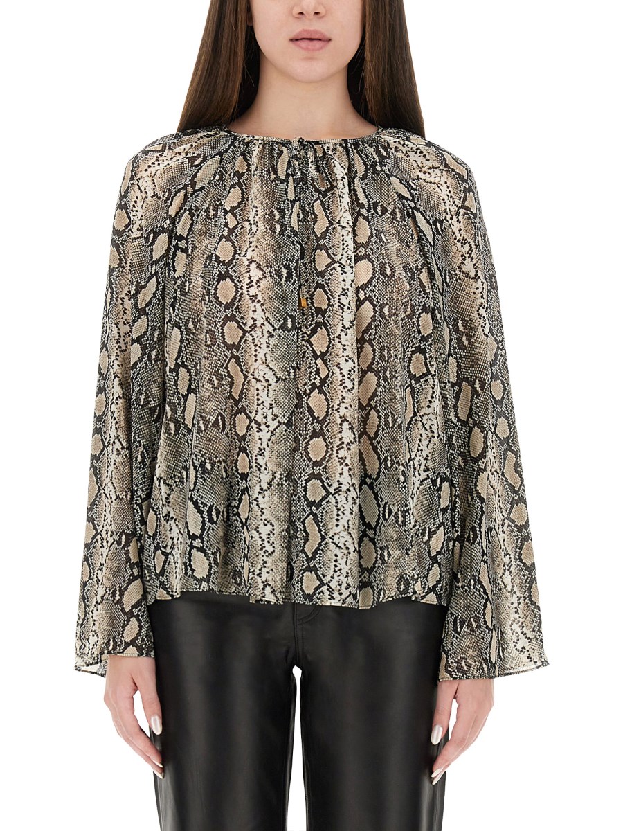 BLUSA CON STAMPA ANIMALIER