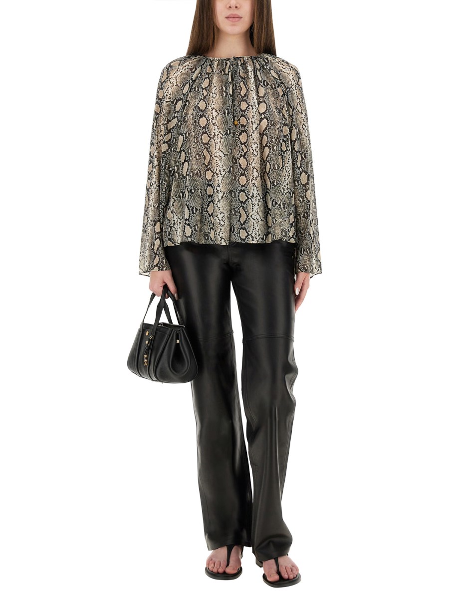 BLUSA CON STAMPA ANIMALIER