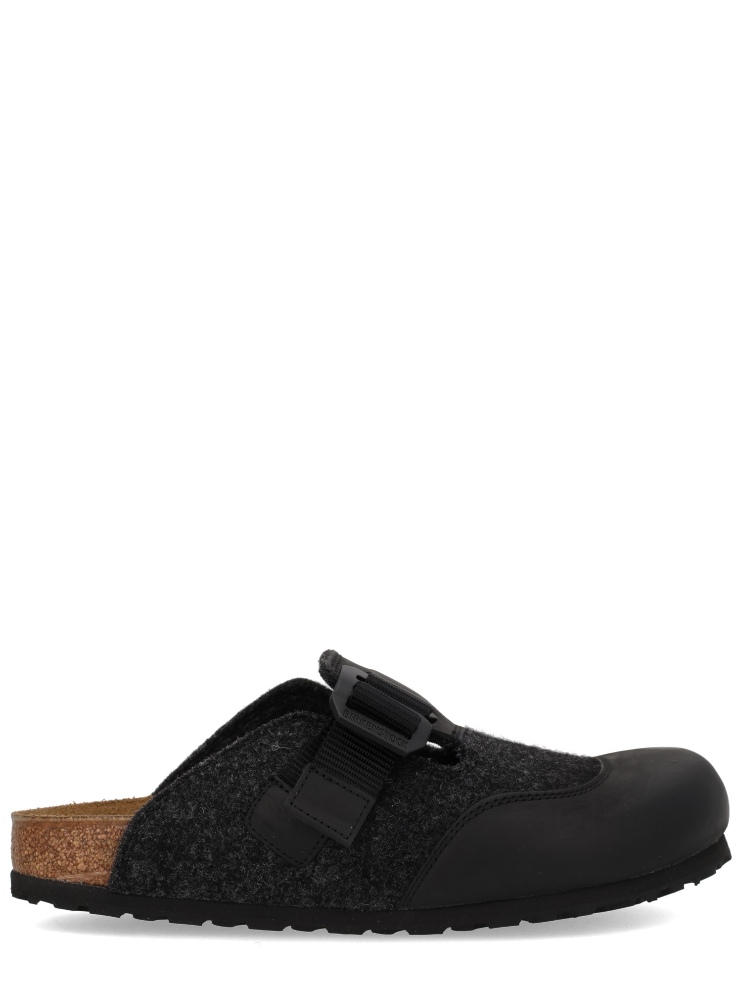 Birkenstock Sandalwood "boston Nova Felt" Unisex In Black
