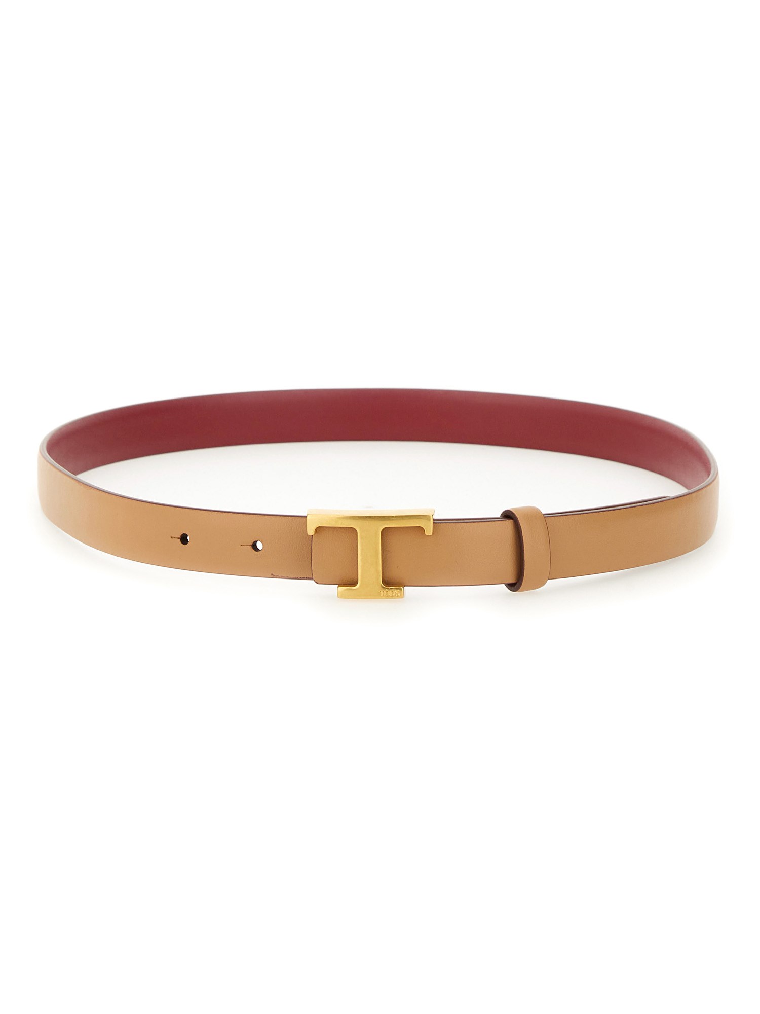 Tod's Reversible "t Timeless" Belt In Beige