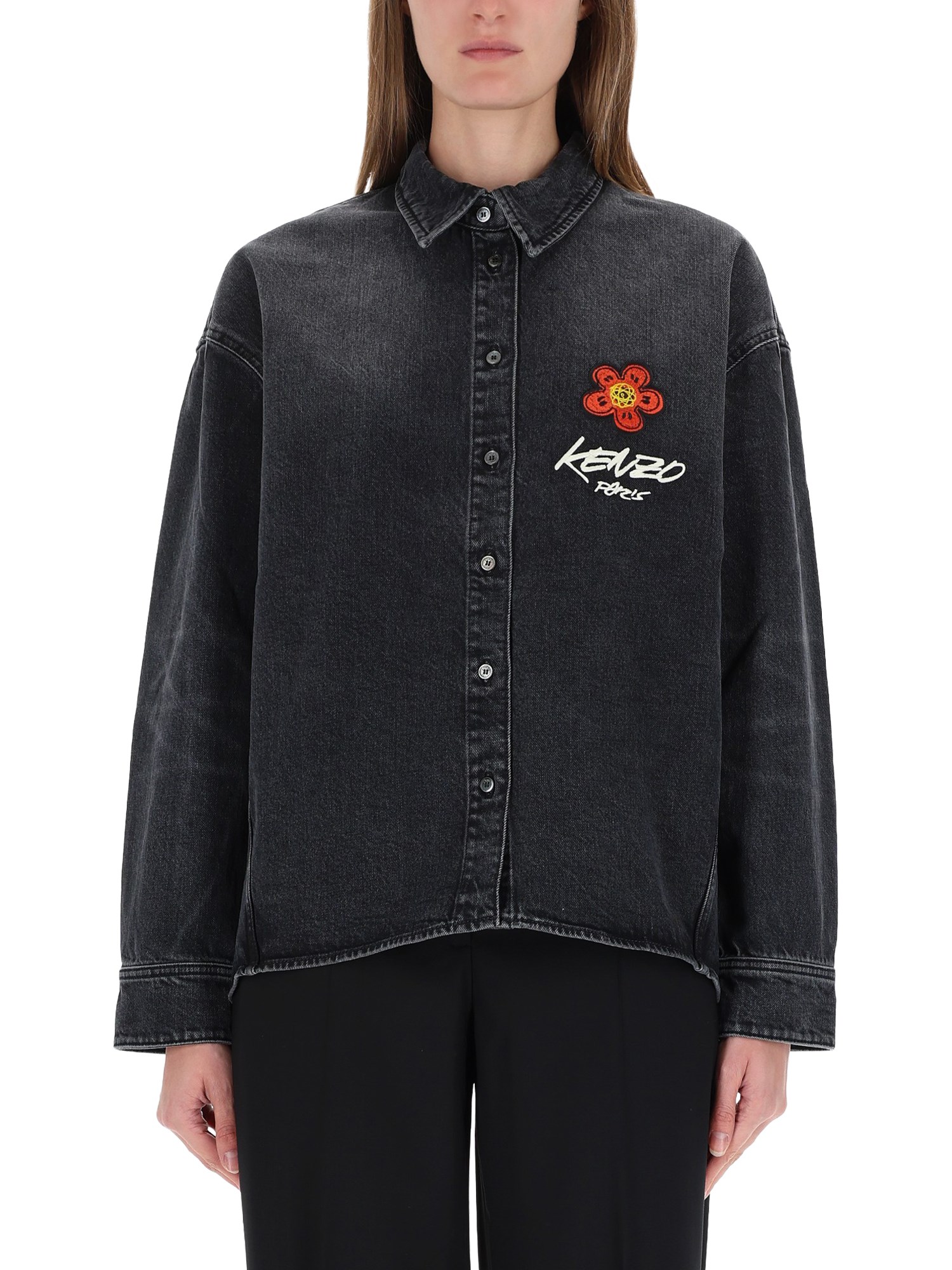 Kenzo X Futura 2000 Embroidery In Black