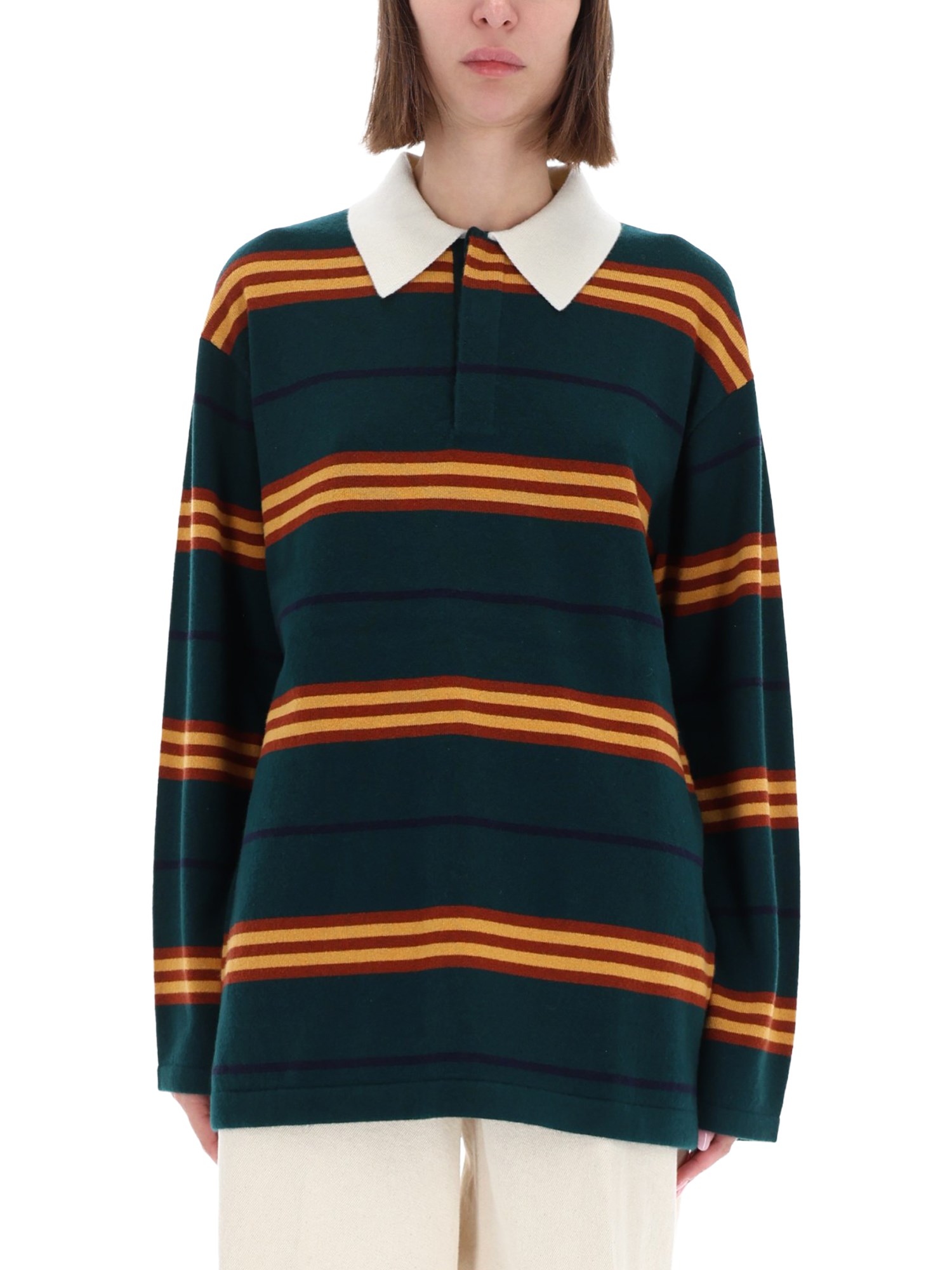 Guest In Residence "striped Rugby" Polo Shirt In Multi