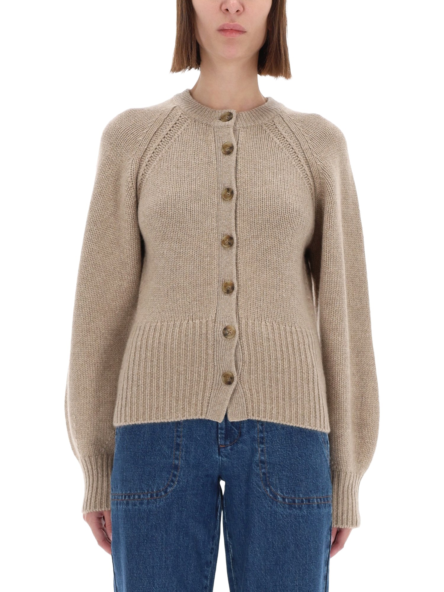 Guest In Residence "sculpted" Cardigan In Neutral