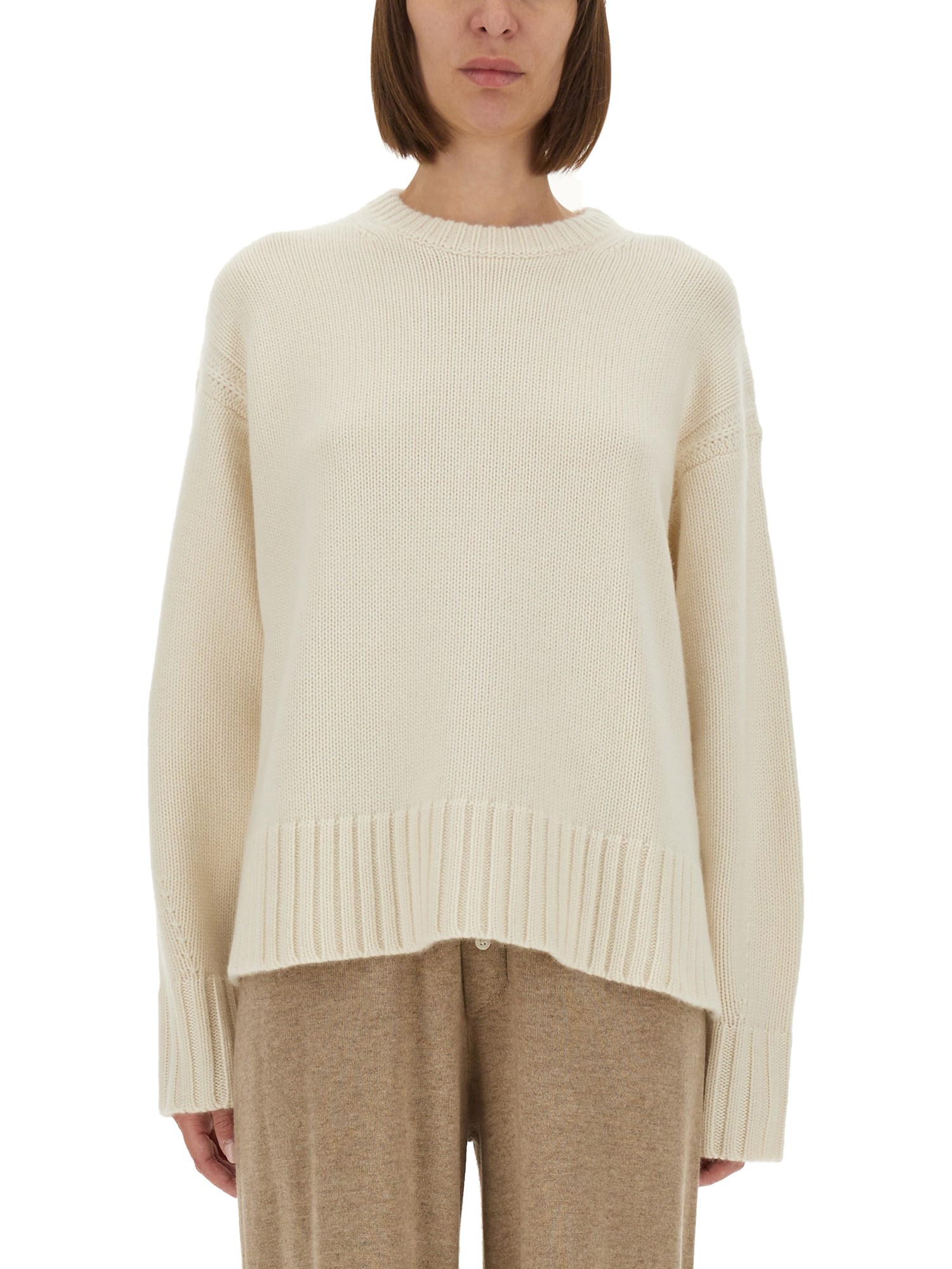 Guest In Residence Relaxed Fit Cashmere Crew Shirt In Neutral