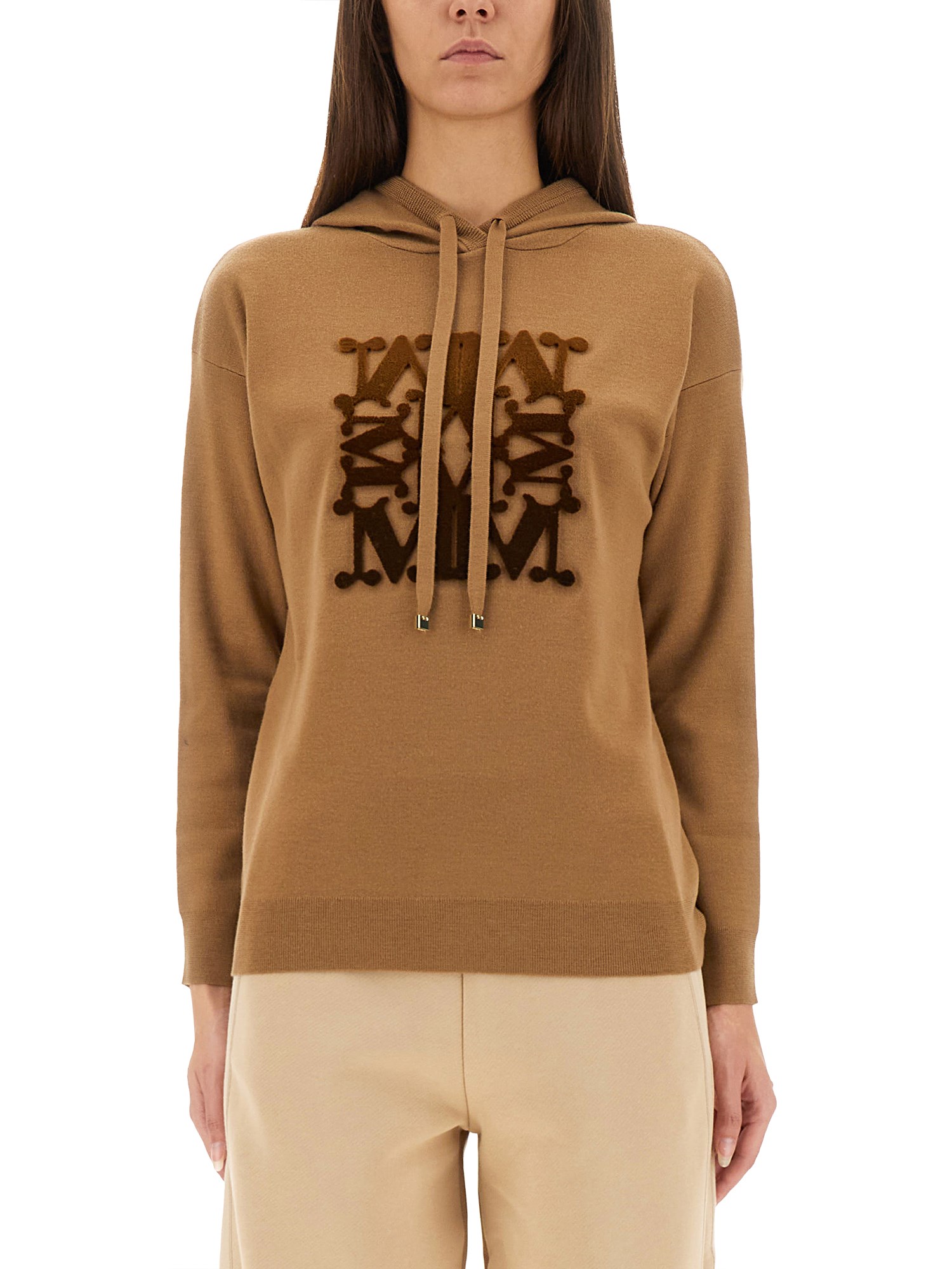 Max Mara "taddeus" Hooded Sweater In Brown