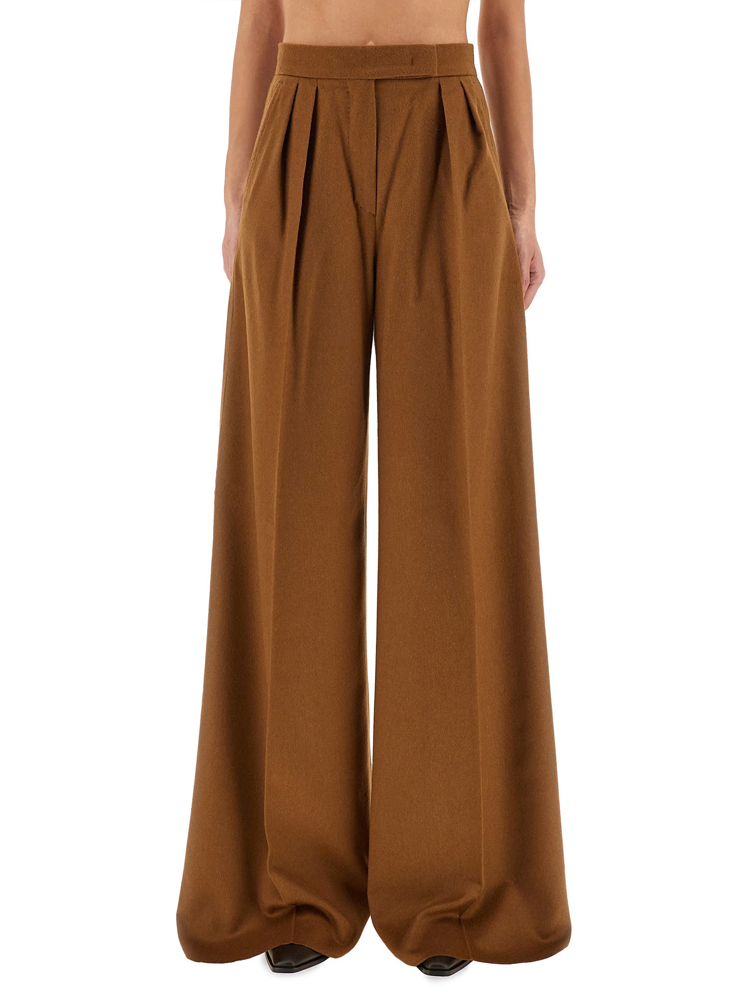 Max Mara Brown Borneo 1234 Wide Leg Trousers In Brown