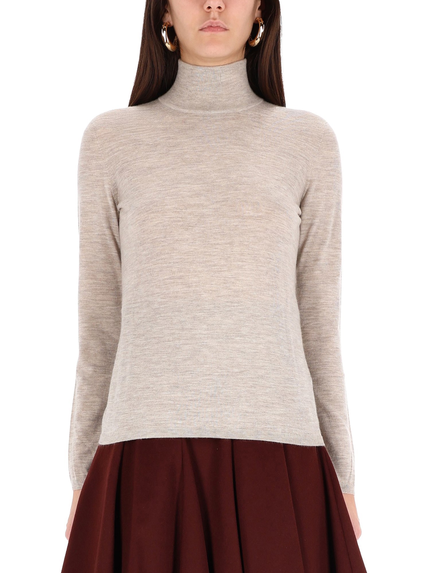 Max Mara Dpp Meana Turtleneck Sweater In Neutral