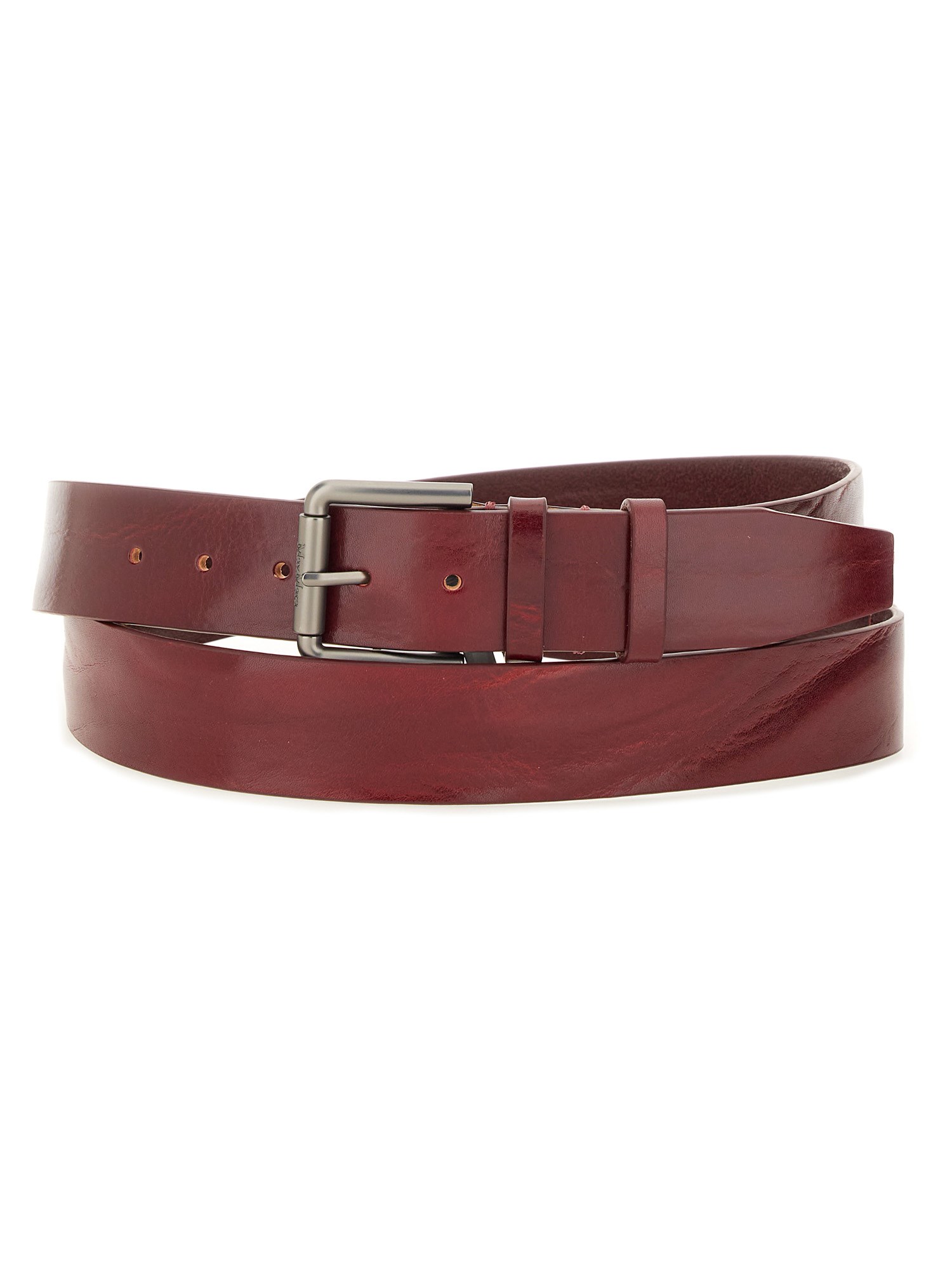 Max Mara Long Leather Belt In Red