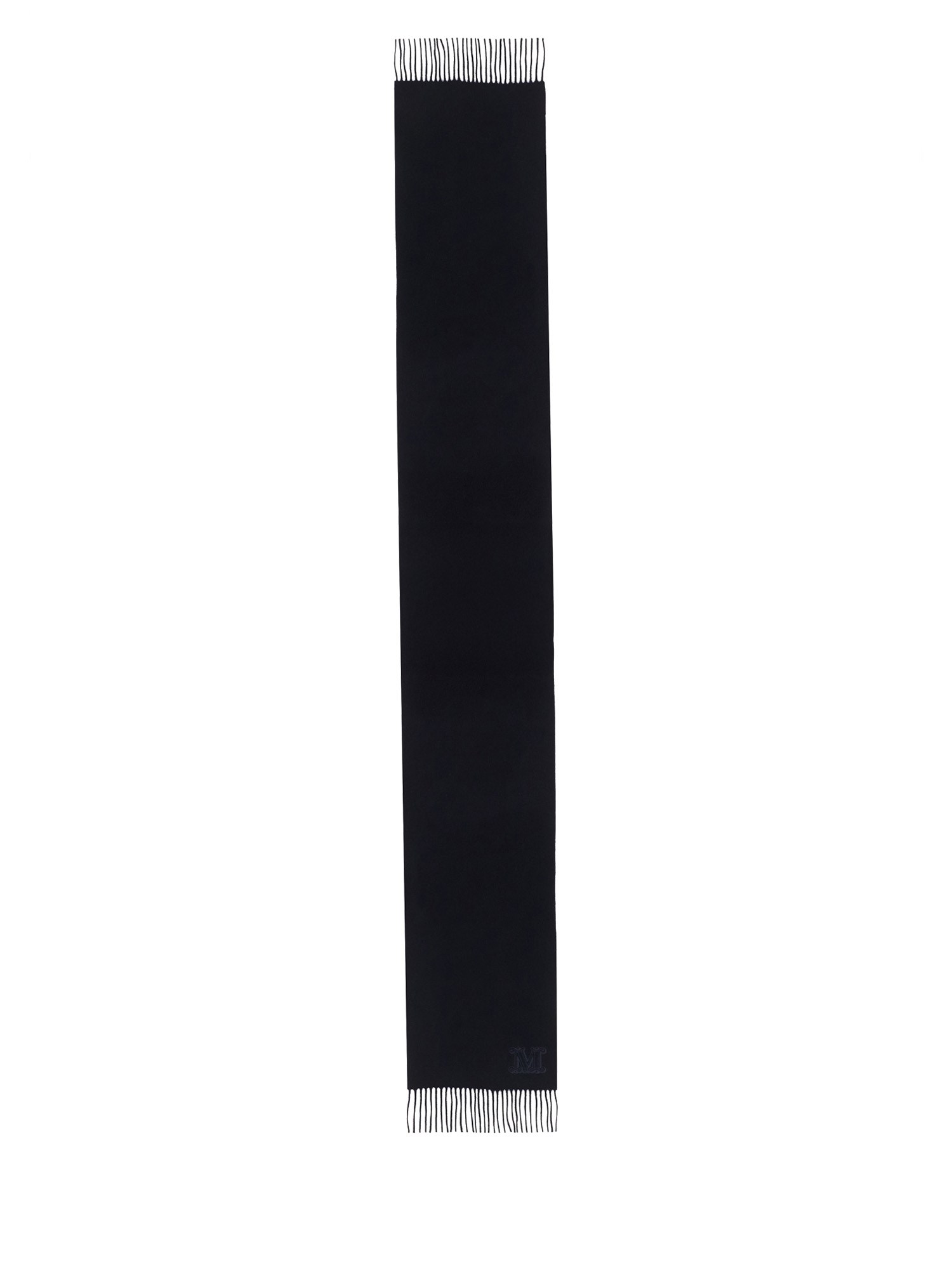 Max Mara Cashmere Scarf With Monogram Embroidery In Blue