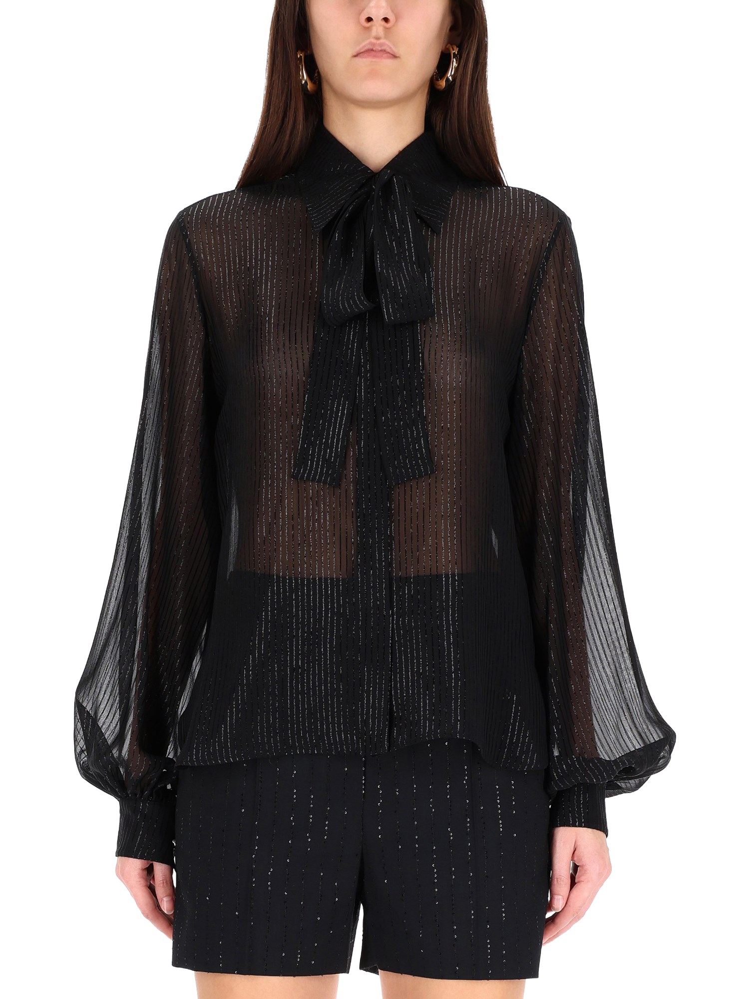 Max Mara Blouse With Bow In Black