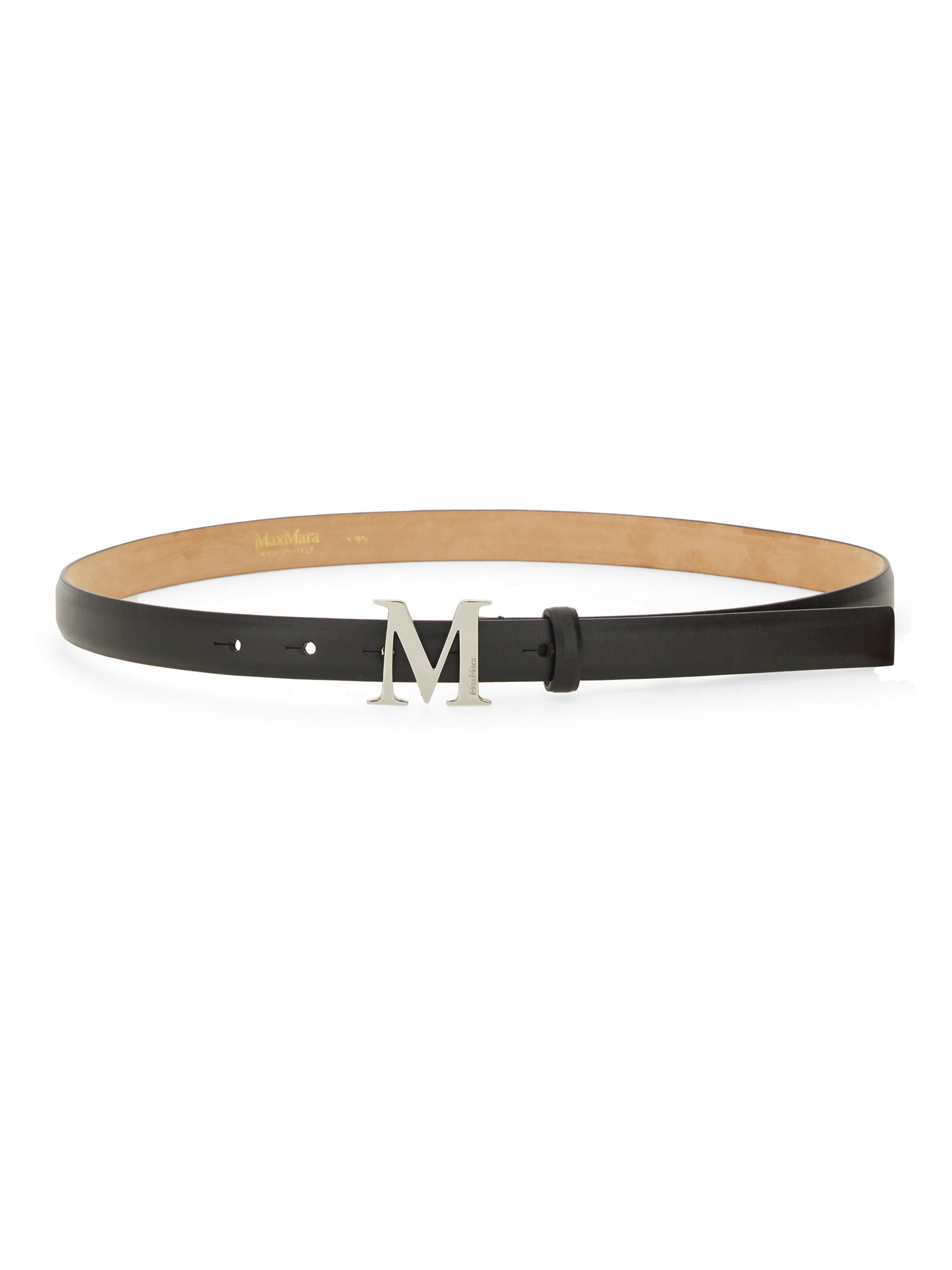Max Mara Leather Belt In Black