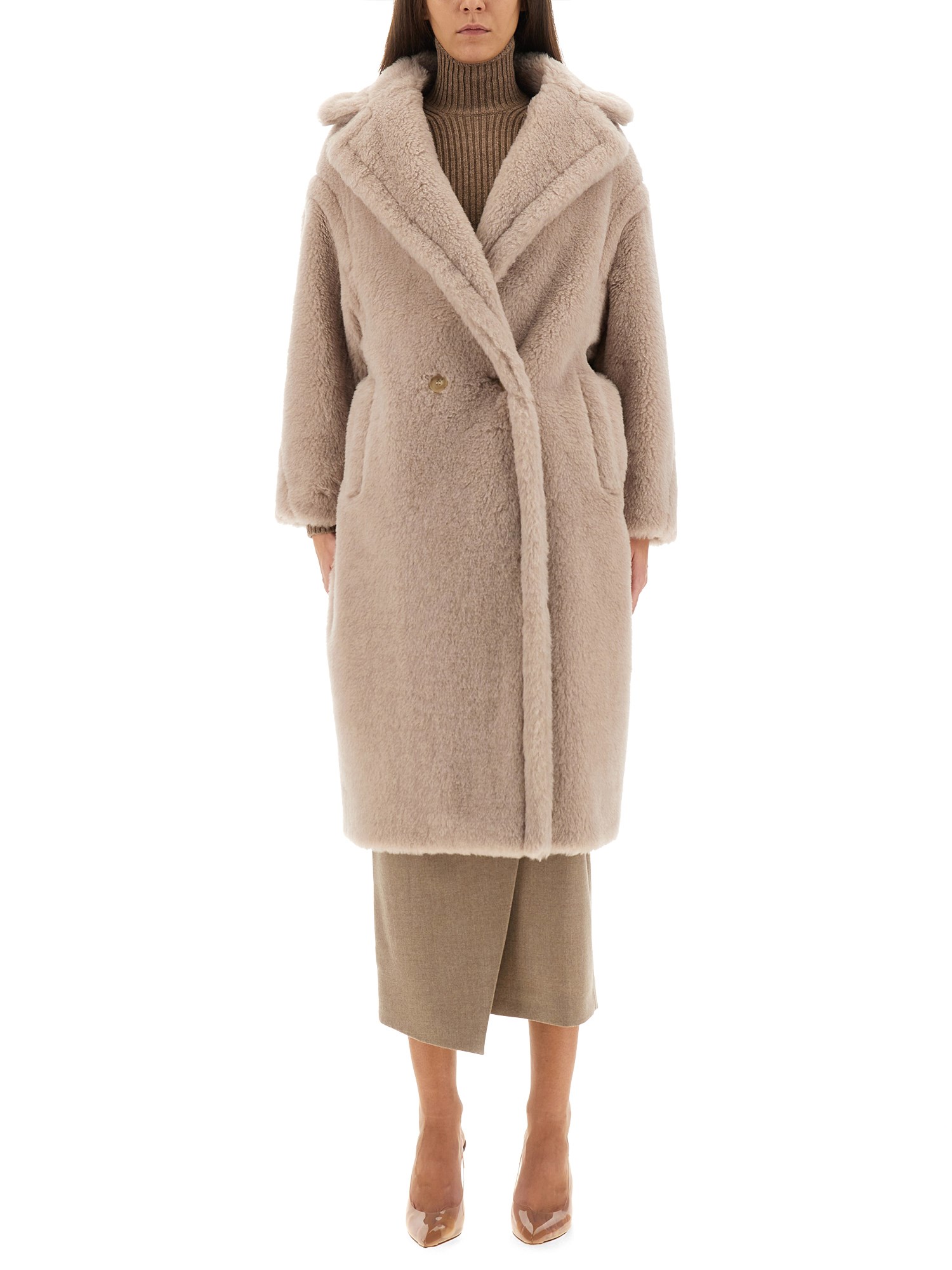 Max Mara Teddy Bear Vegan Fur Coat In Multi