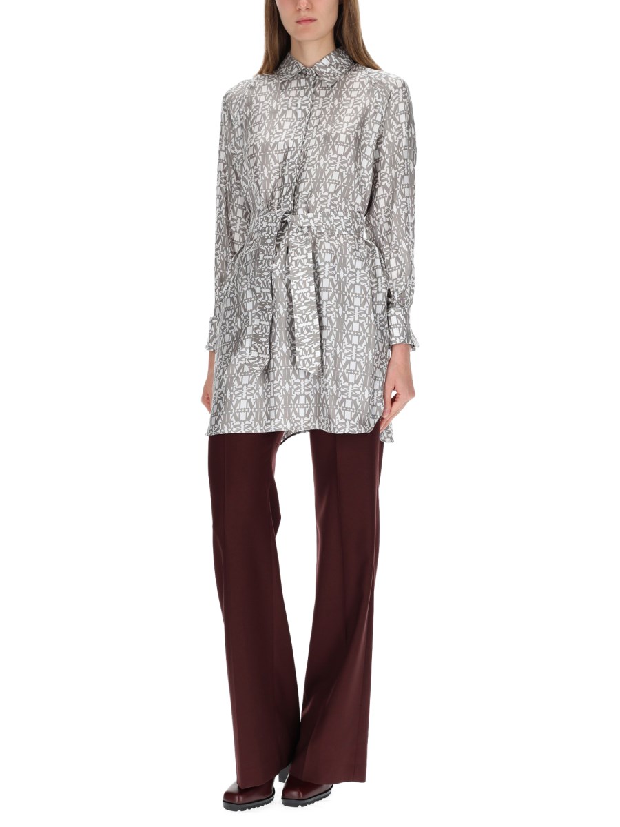 ABITO CHEMISIER IN SETA STAMPATA