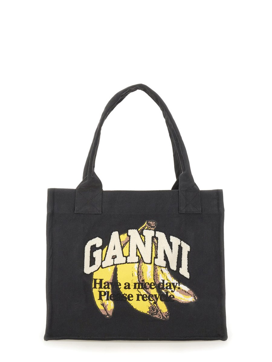 BORSA TOTE LARGE CON STAMPA BANANA