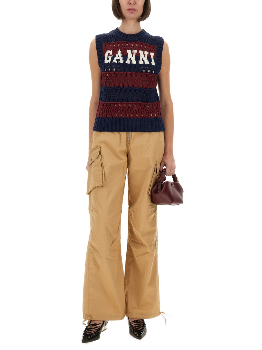 GILET A RIGHE CON LOGO