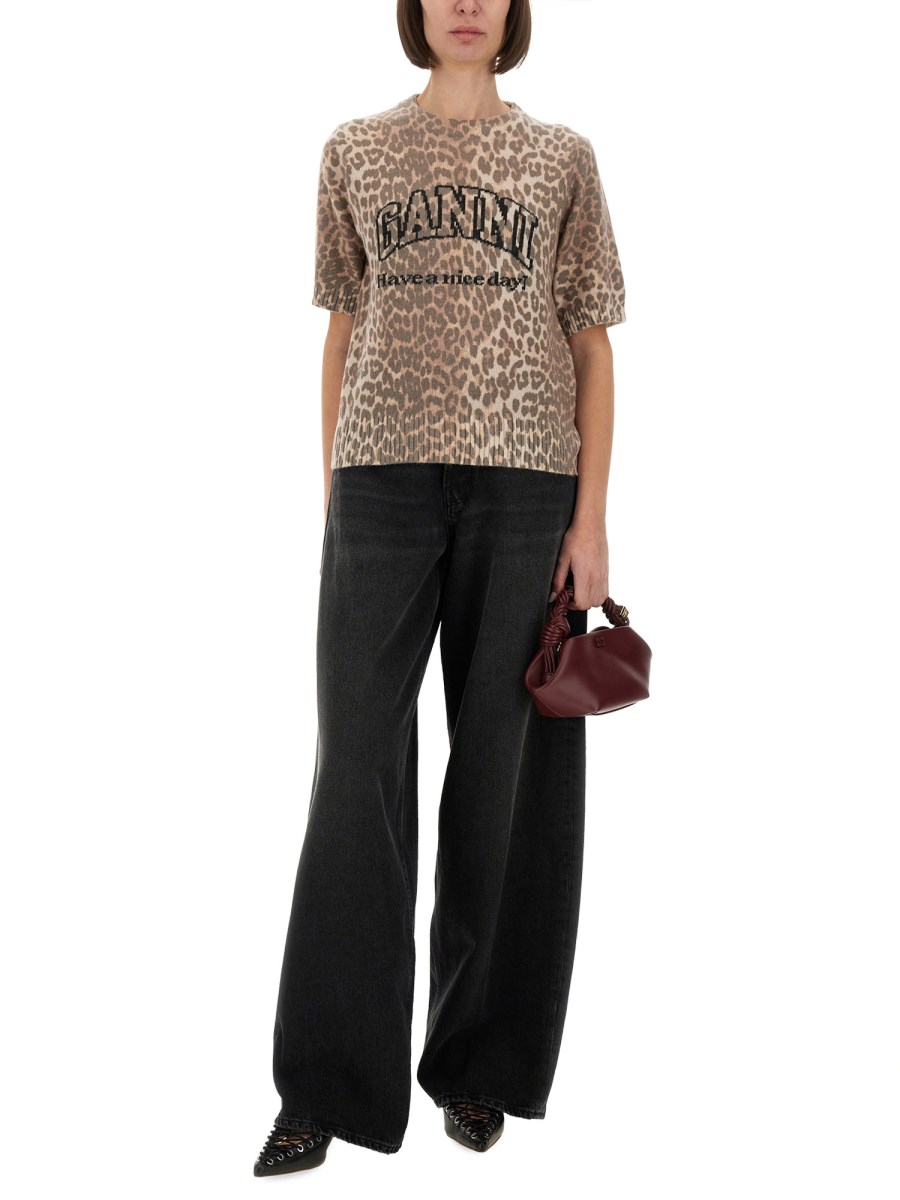 T-SHIRT IN LANA LEOPARDATA