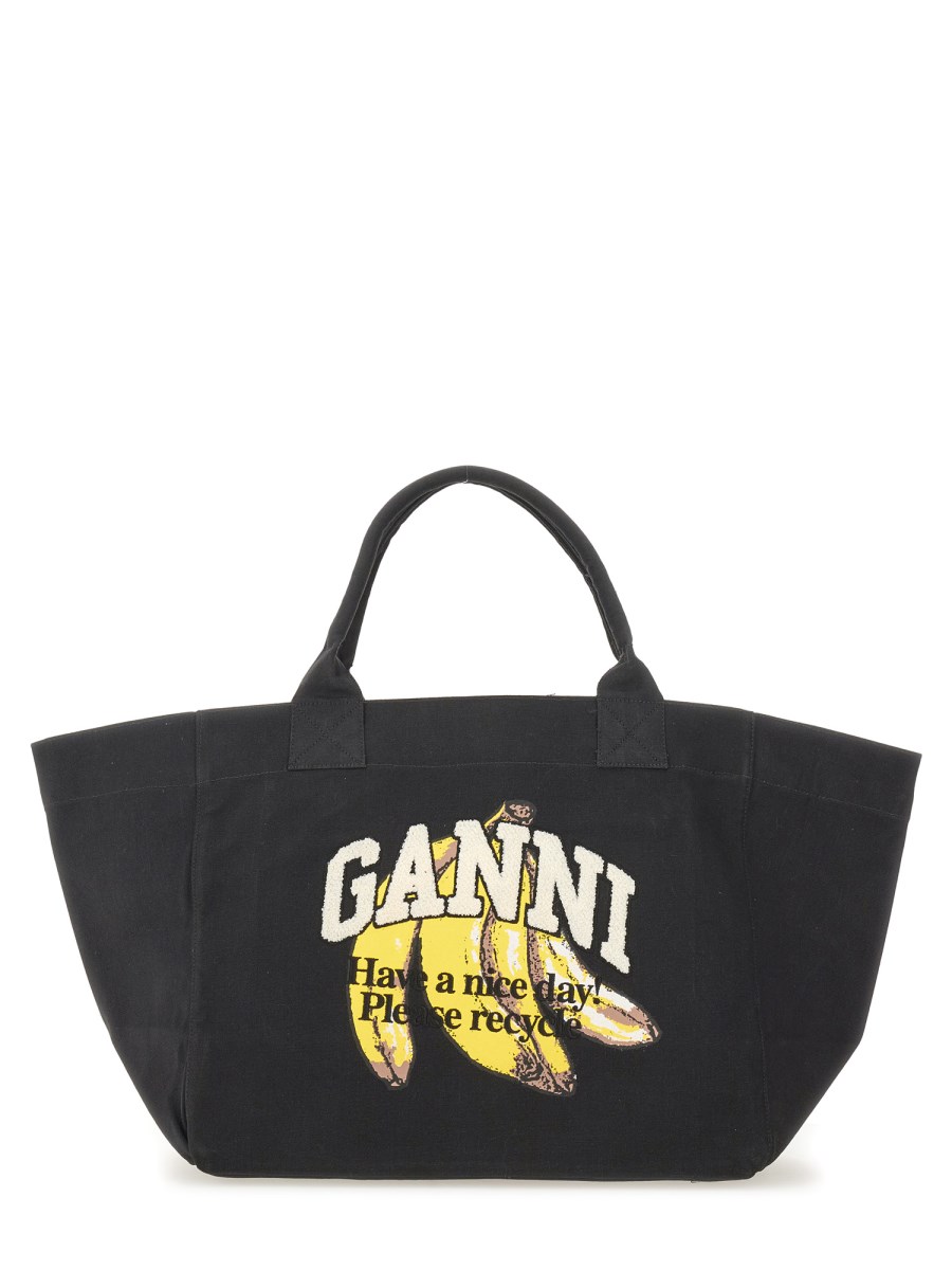 BORSA TOTE XXL CON STAMPA BANANA