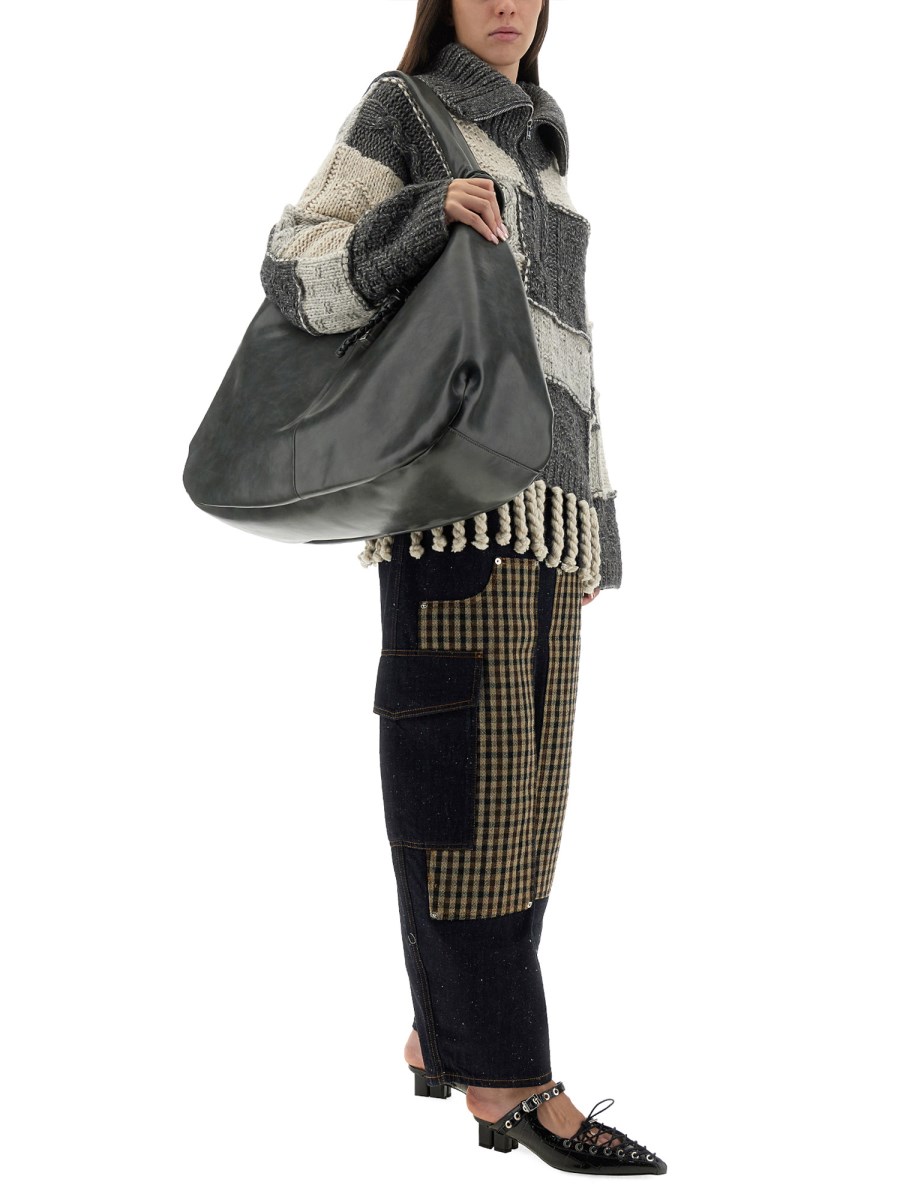 MAGLIA PATCHWORK CON FRANGE
