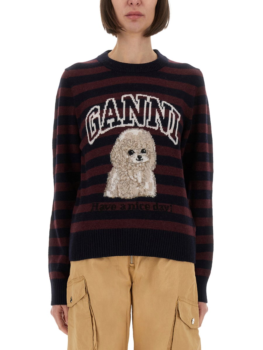 MAGLIA A RIGHE CON POODLE