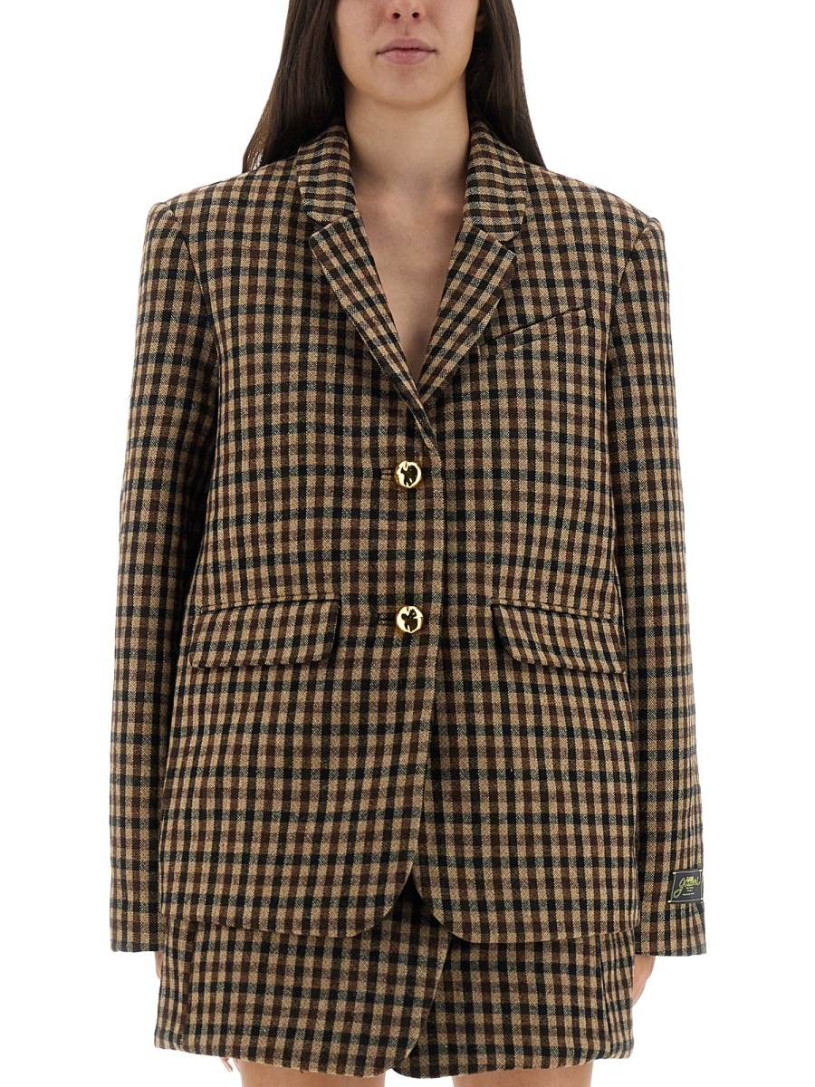 BLAZER IN LANA A QUADRI