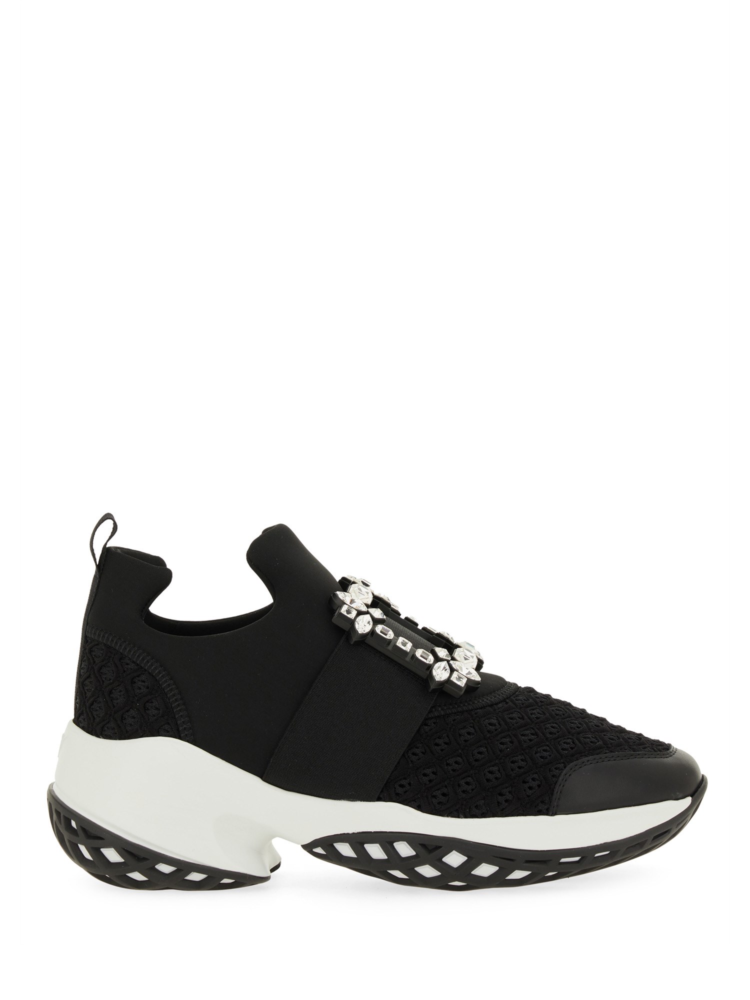 Roger Vivier "viv' Run" Fabric Sneaker In Black