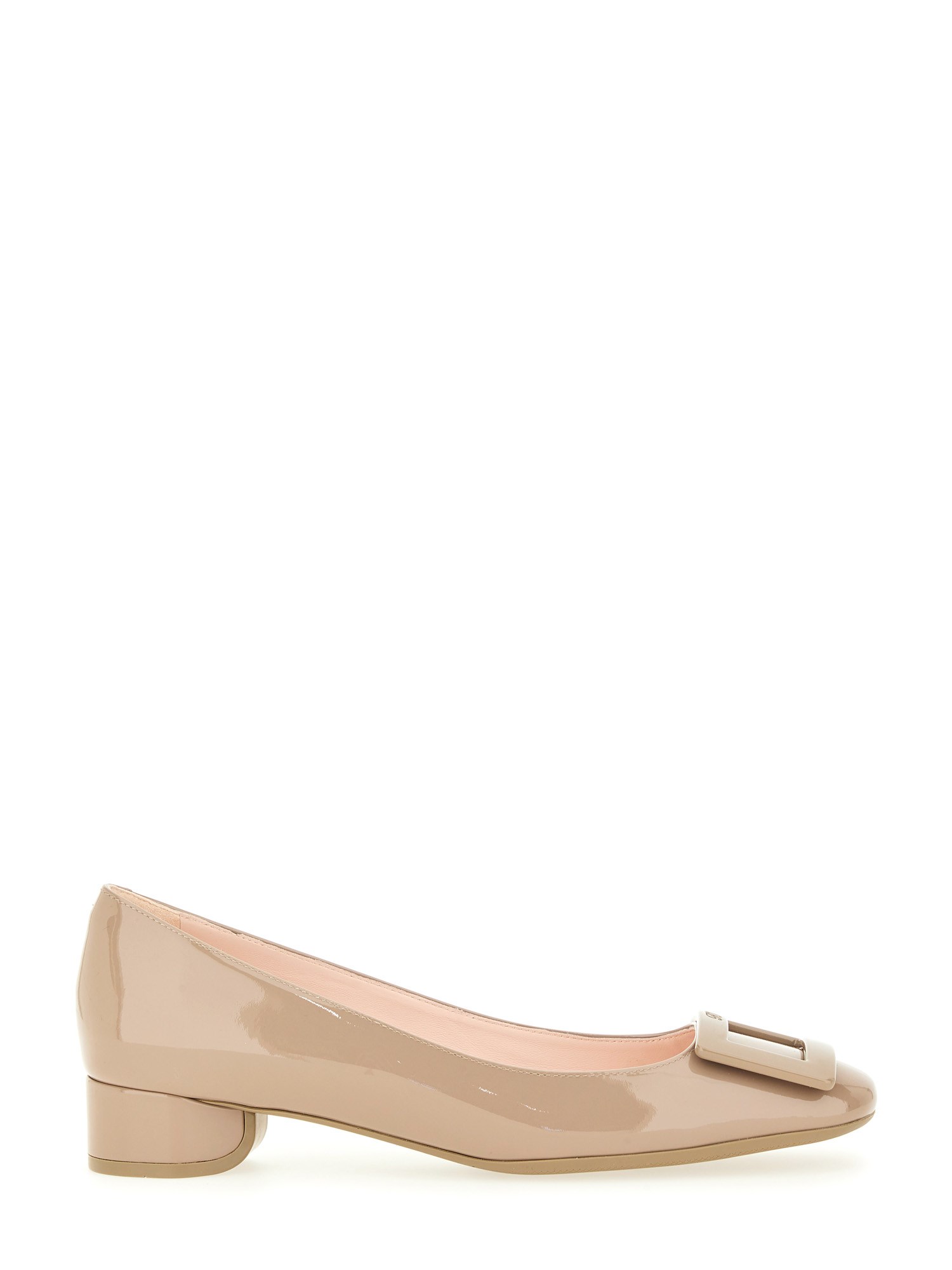 Roger Vivier Roundy Patent Buckle Ballerina Pumps In Brown