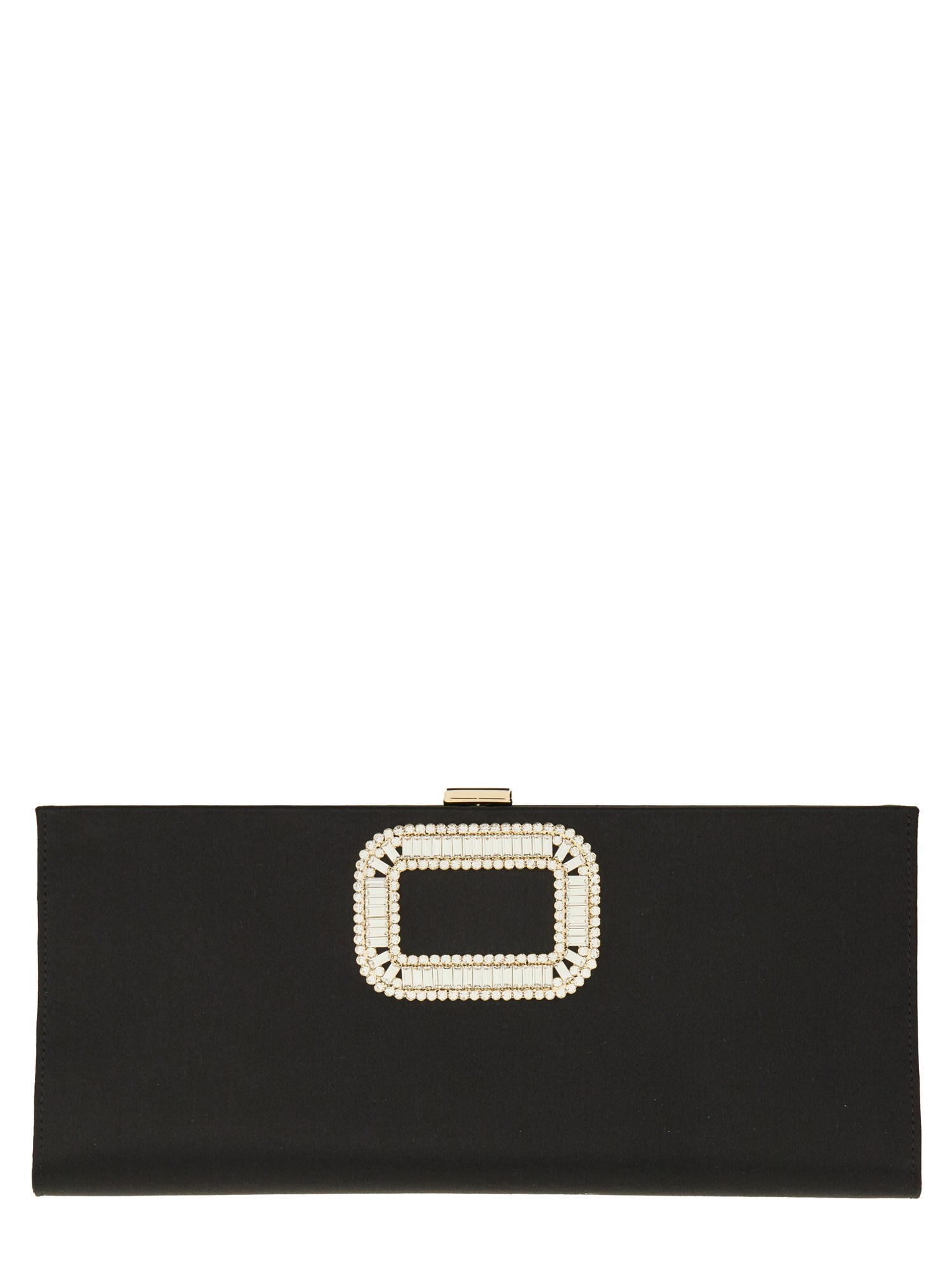Roger Vivier "pilgrim" Buckle Clutch Bag In Black