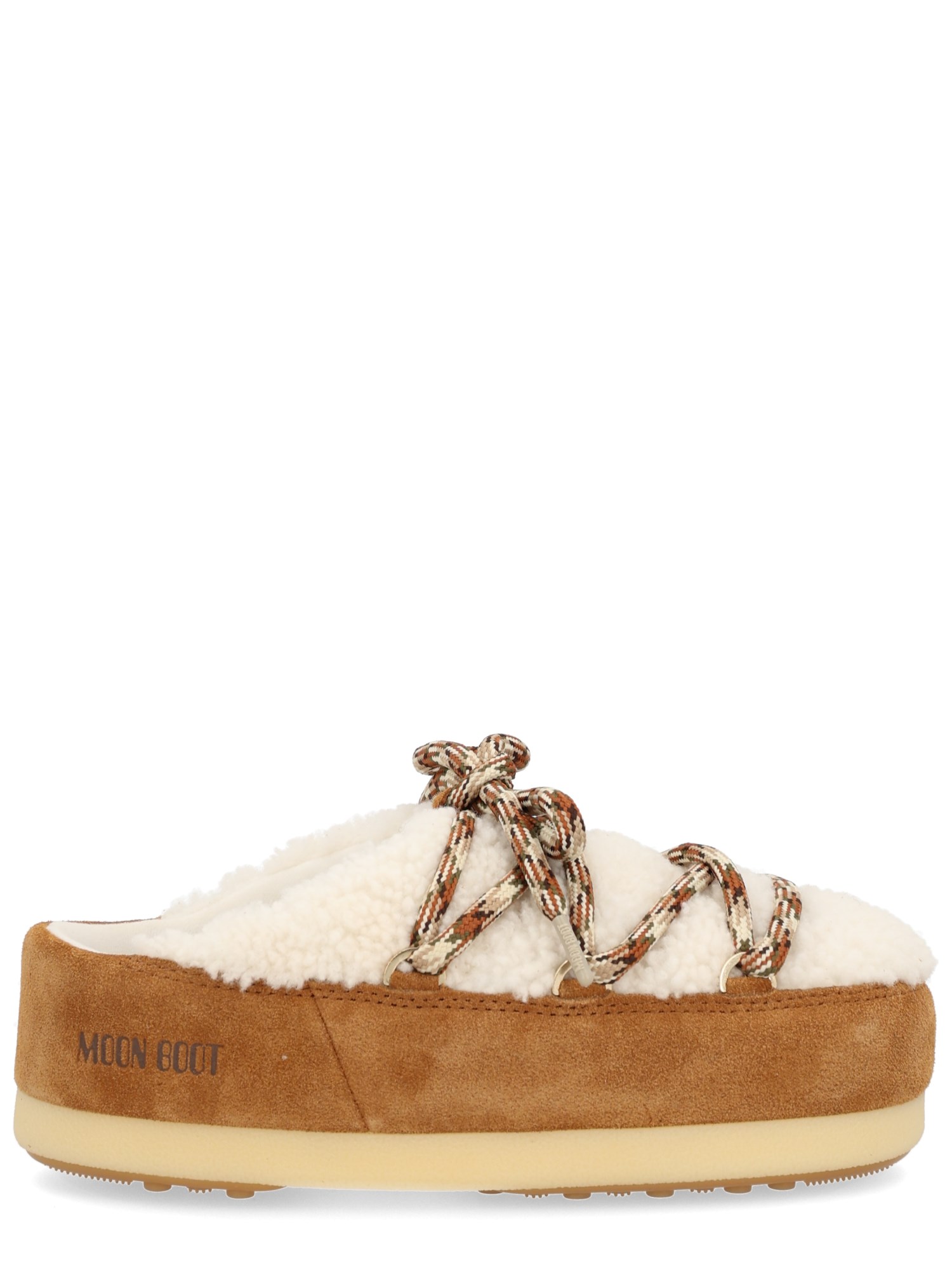 Moon Boot Shearling "evx" Mules In Multi