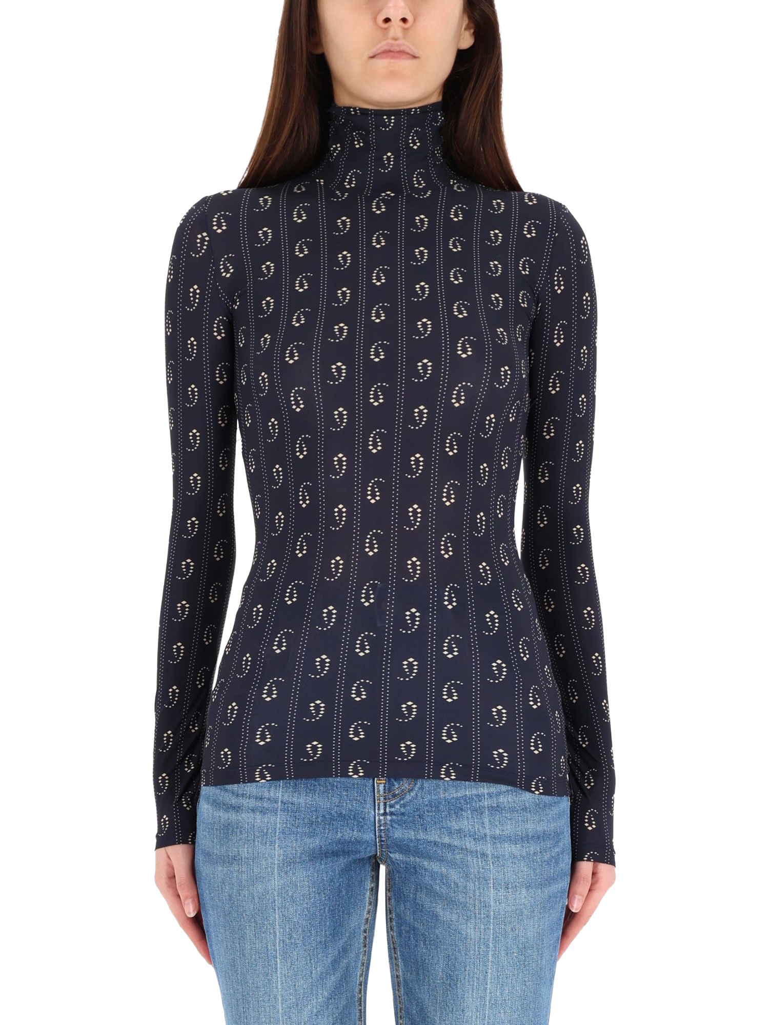 Tory Burch Shirt With Print In Blue