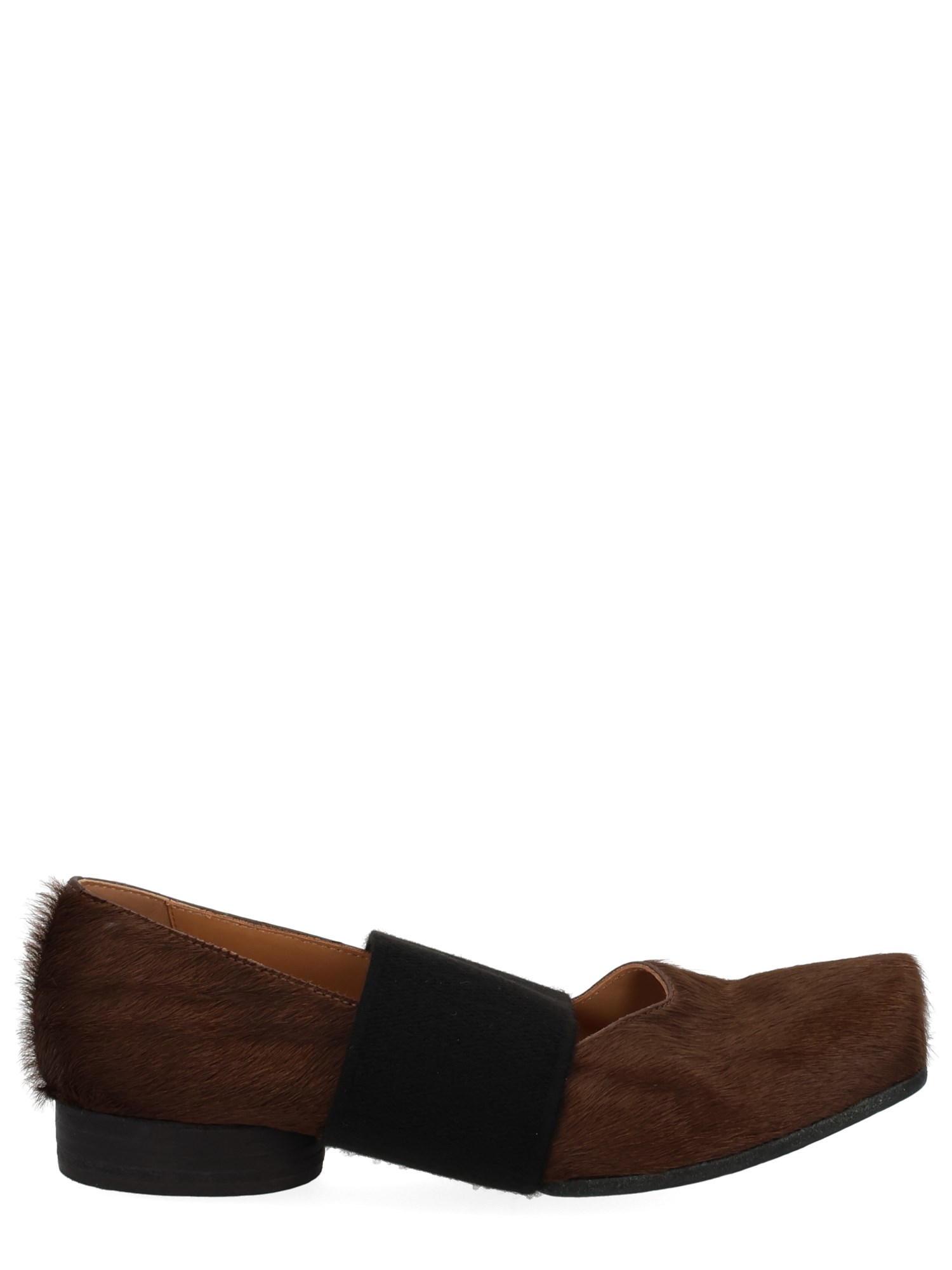 Uma Wang Square Toe Ballerina In Brown
