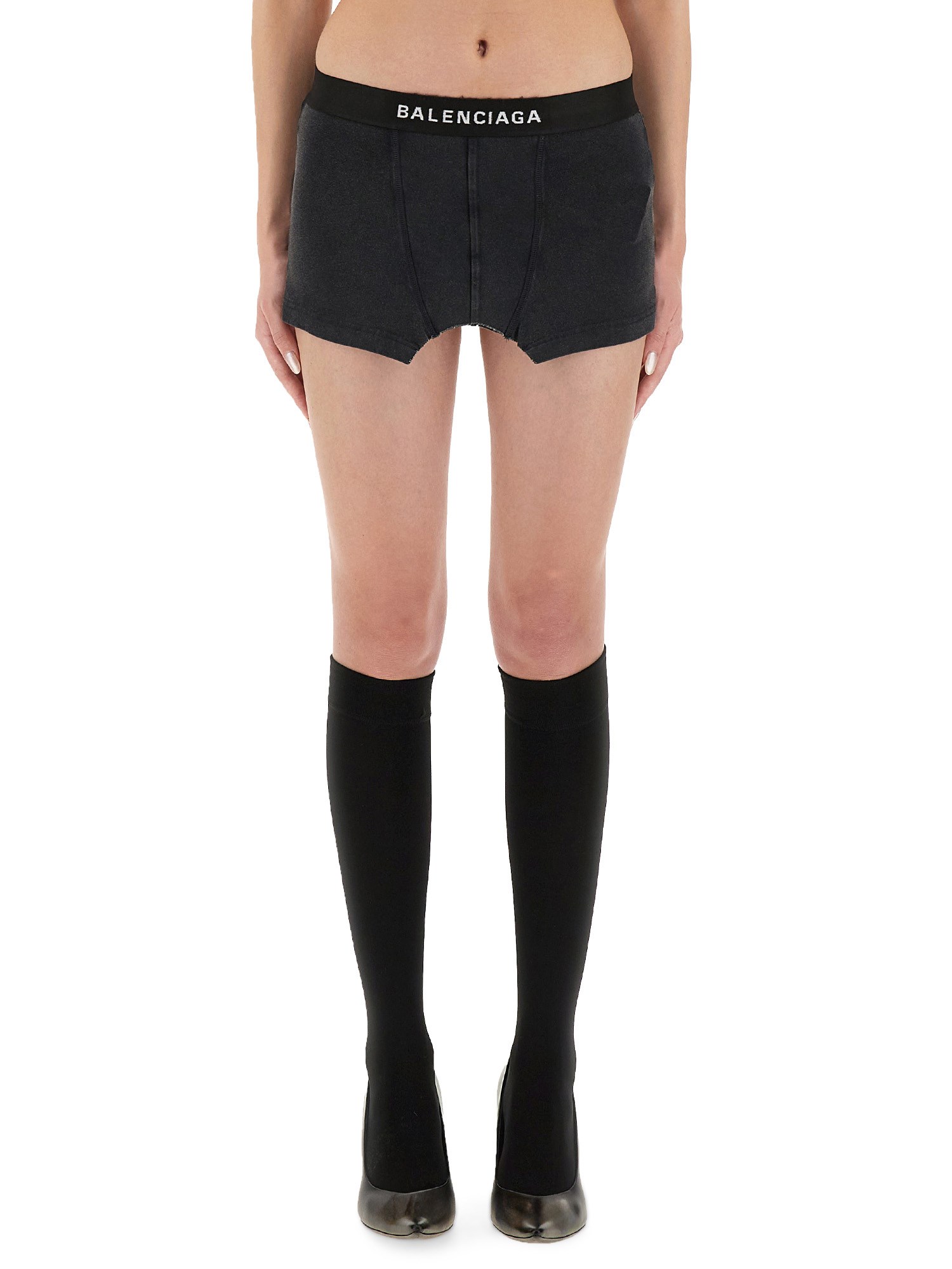 balenciaga “cut off” boxer style skirt