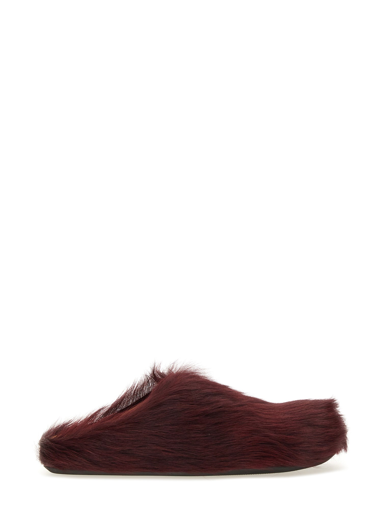 Marni Dark Red Leather Sandals In Burgundy
