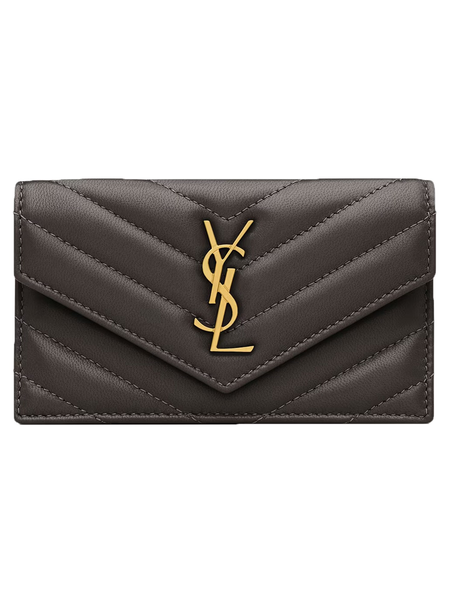 Saint Laurent Card Holder "cassandras" In Brown