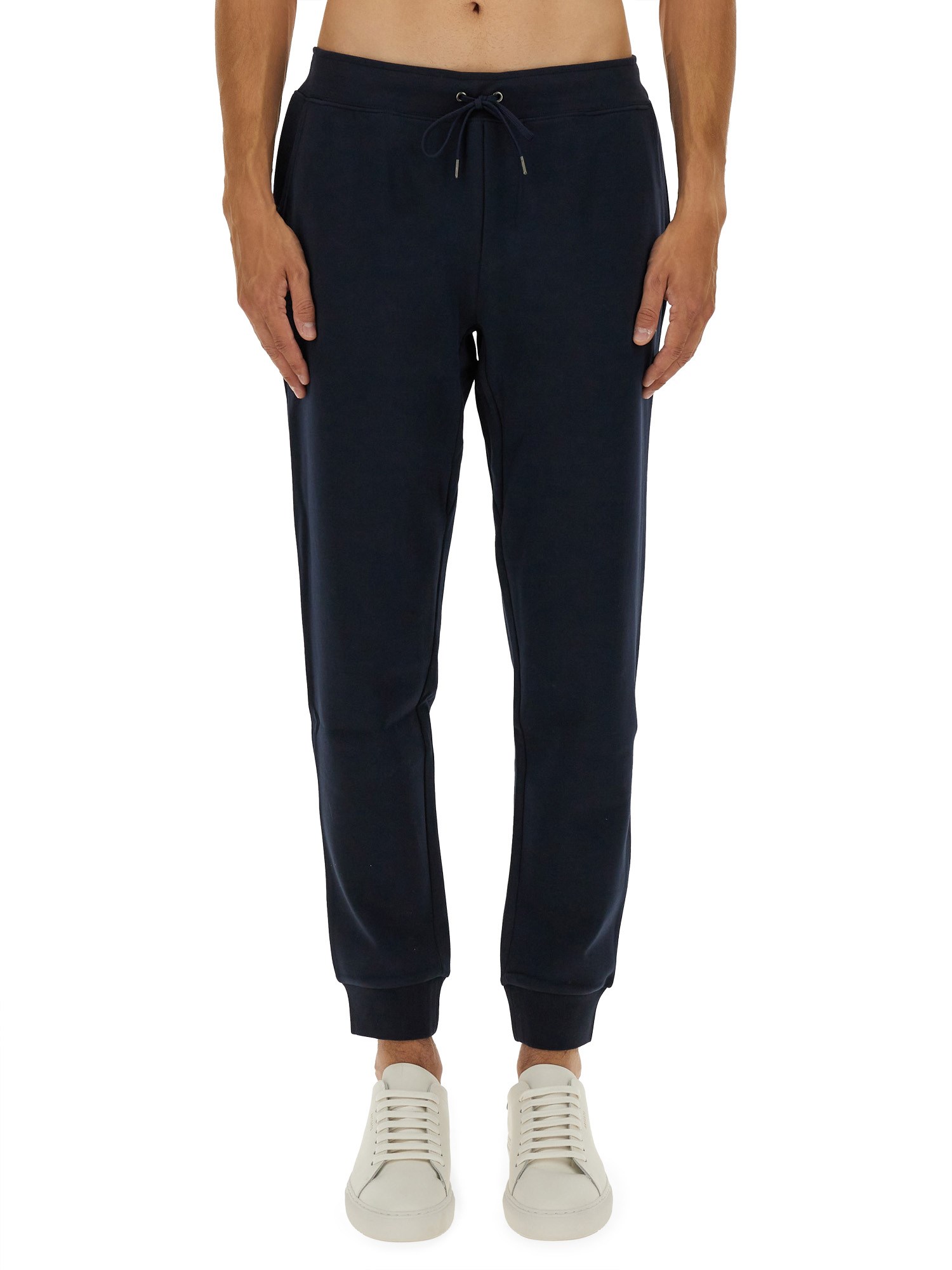 Polo Ralph Lauren Trousers Featuring Ribbed Cuffs And Elastic Waistband In Blue