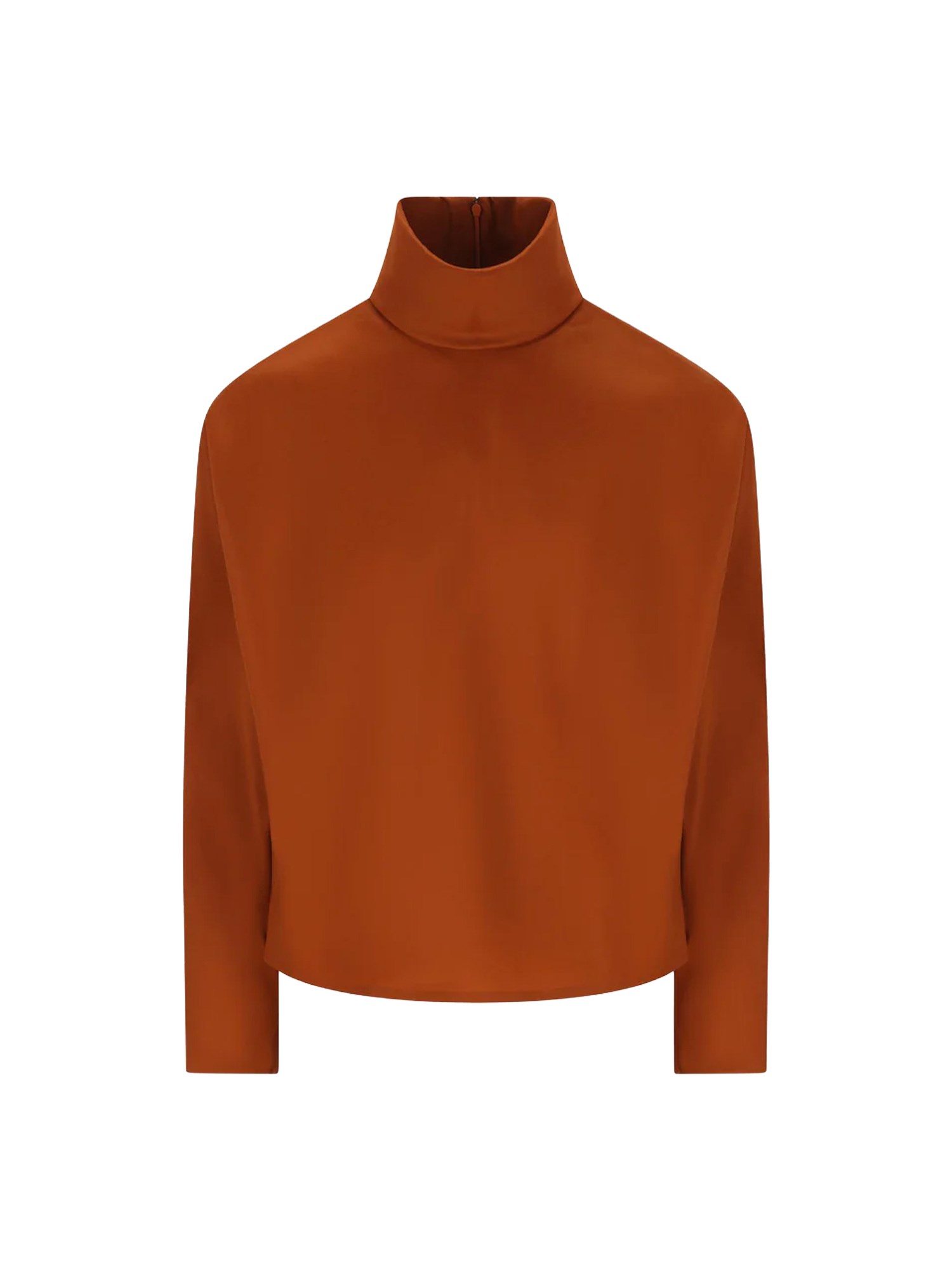 Saint Laurent Silk Top In Brown