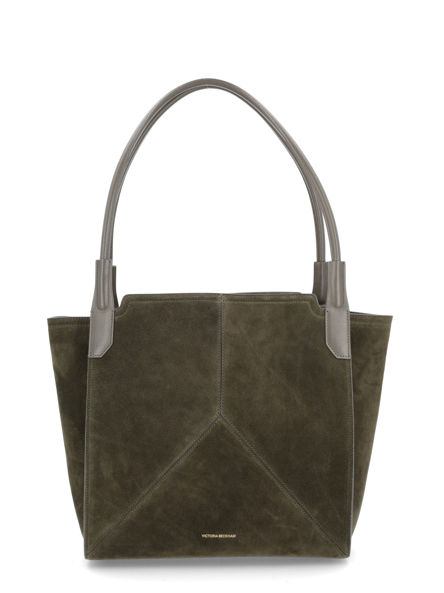Victoria Beckham Suede Tote Bag Dual Handles In Green