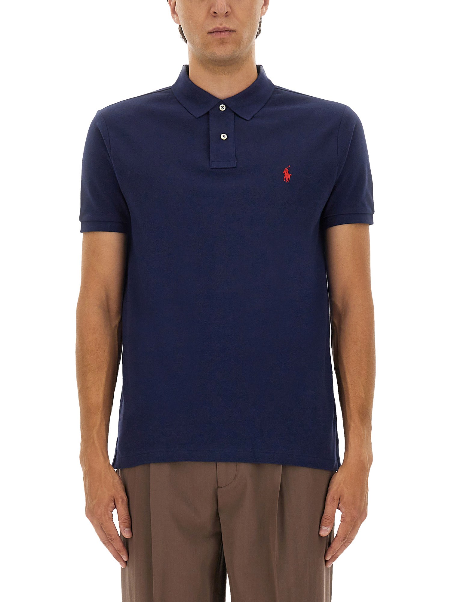 Polo Ralph Lauren Collar Polo Shirts Short Sleeves In Blue