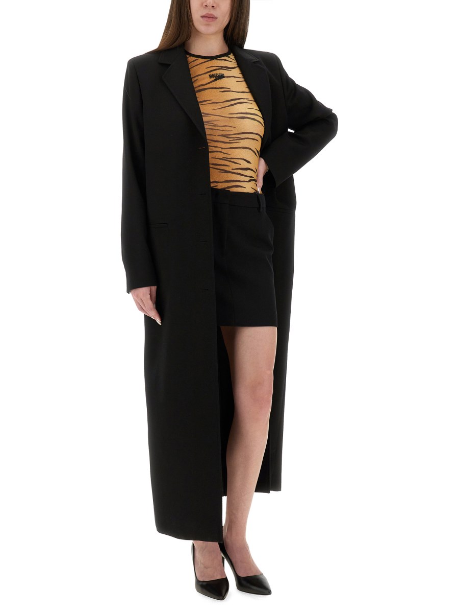 TOP IN MESH CON STAMPA ANIMALIER