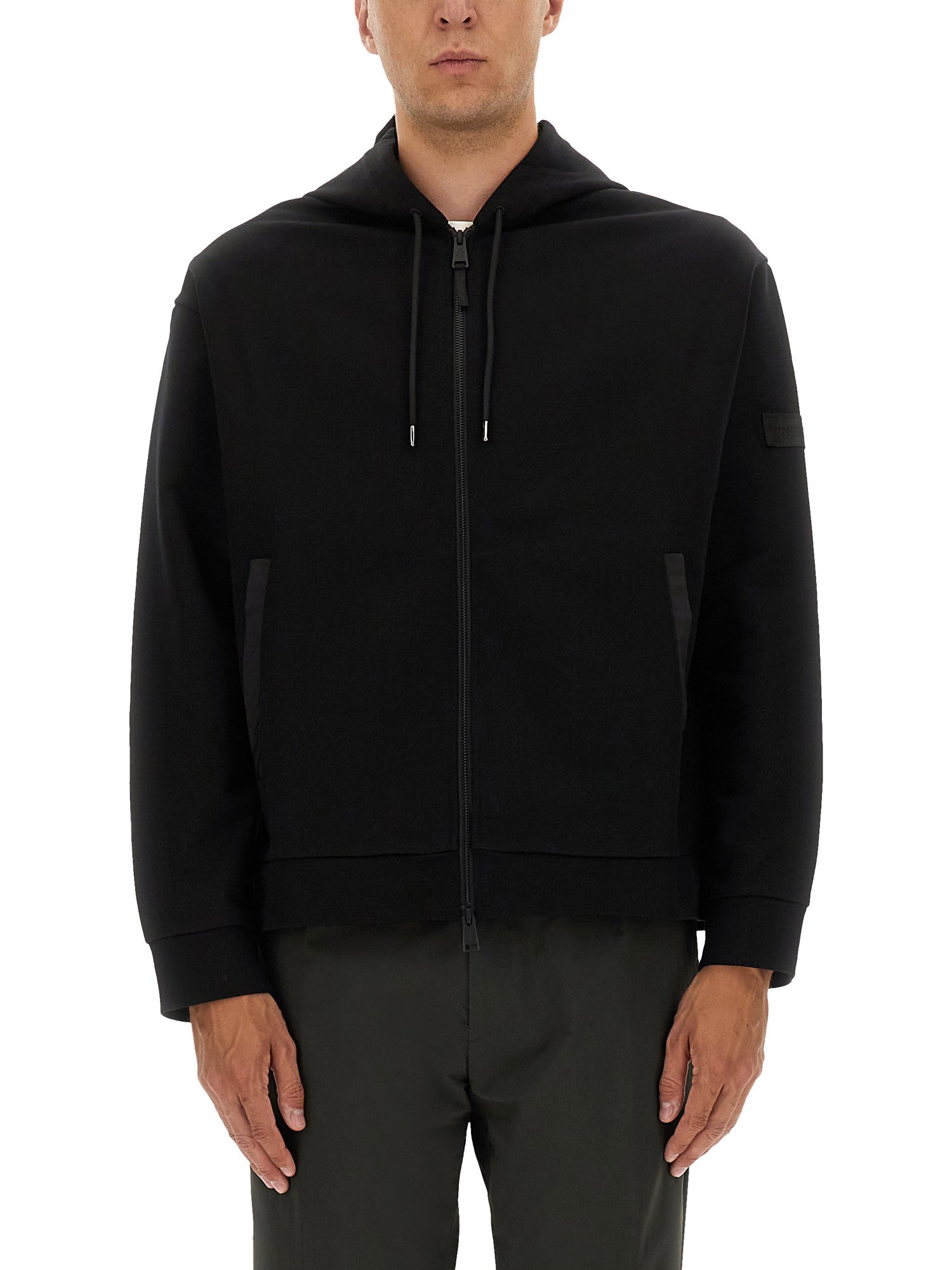 Premiata Hooded Sweater With Long Sleeves And Pockets In Black