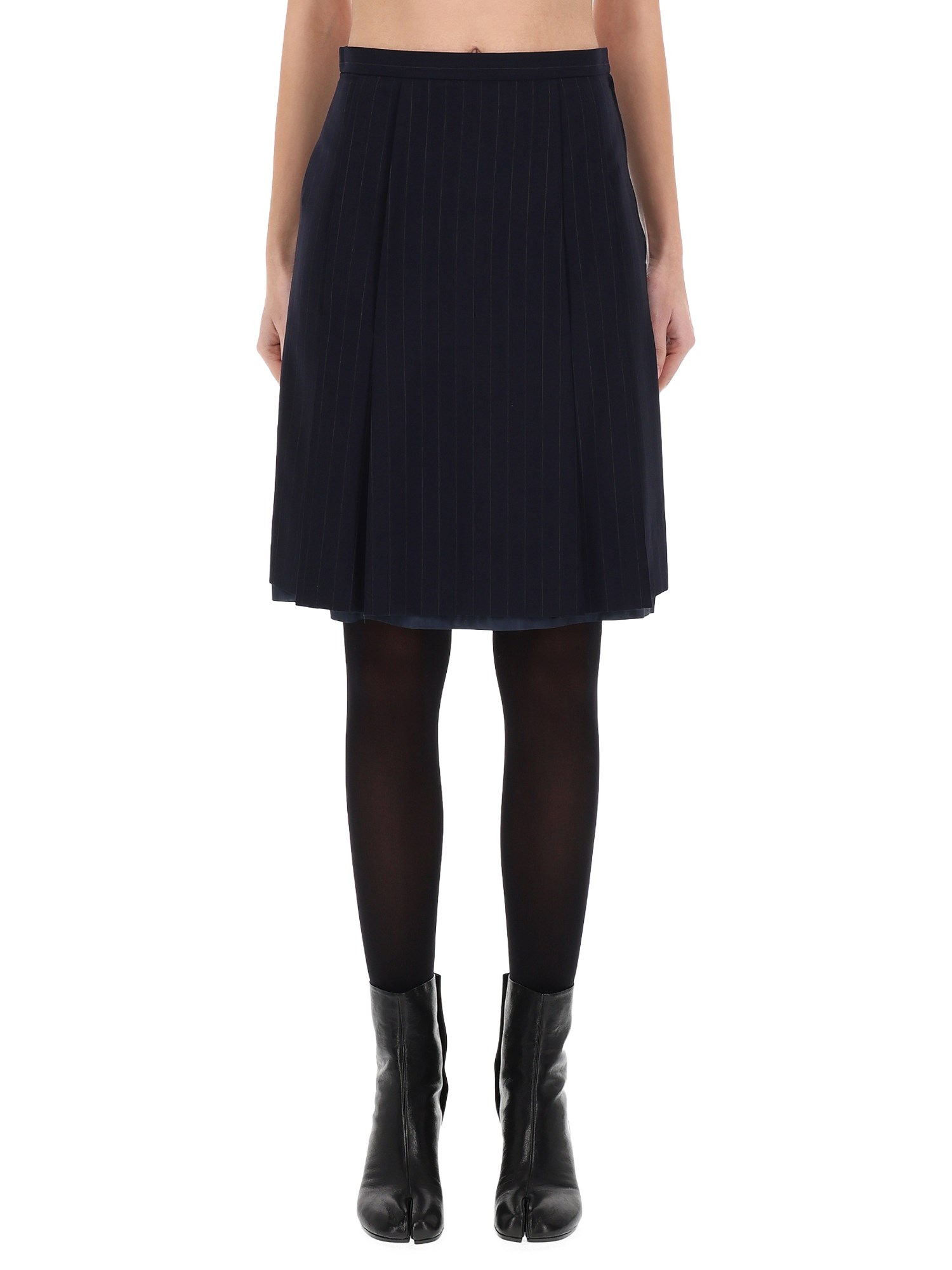 maison margiela wool midi skirt
