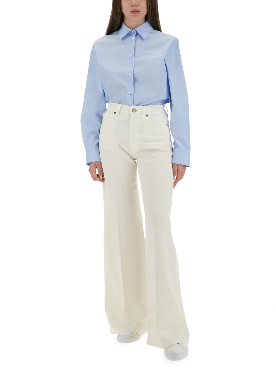 CAMICIA SARTORIALE CON LOGO RICAMATO
