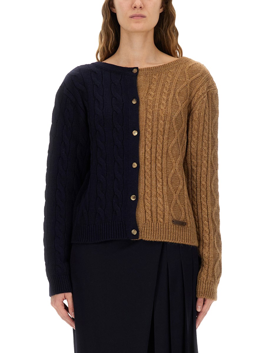 CARDIGAN BICOLOR IN MISTO ALPACA