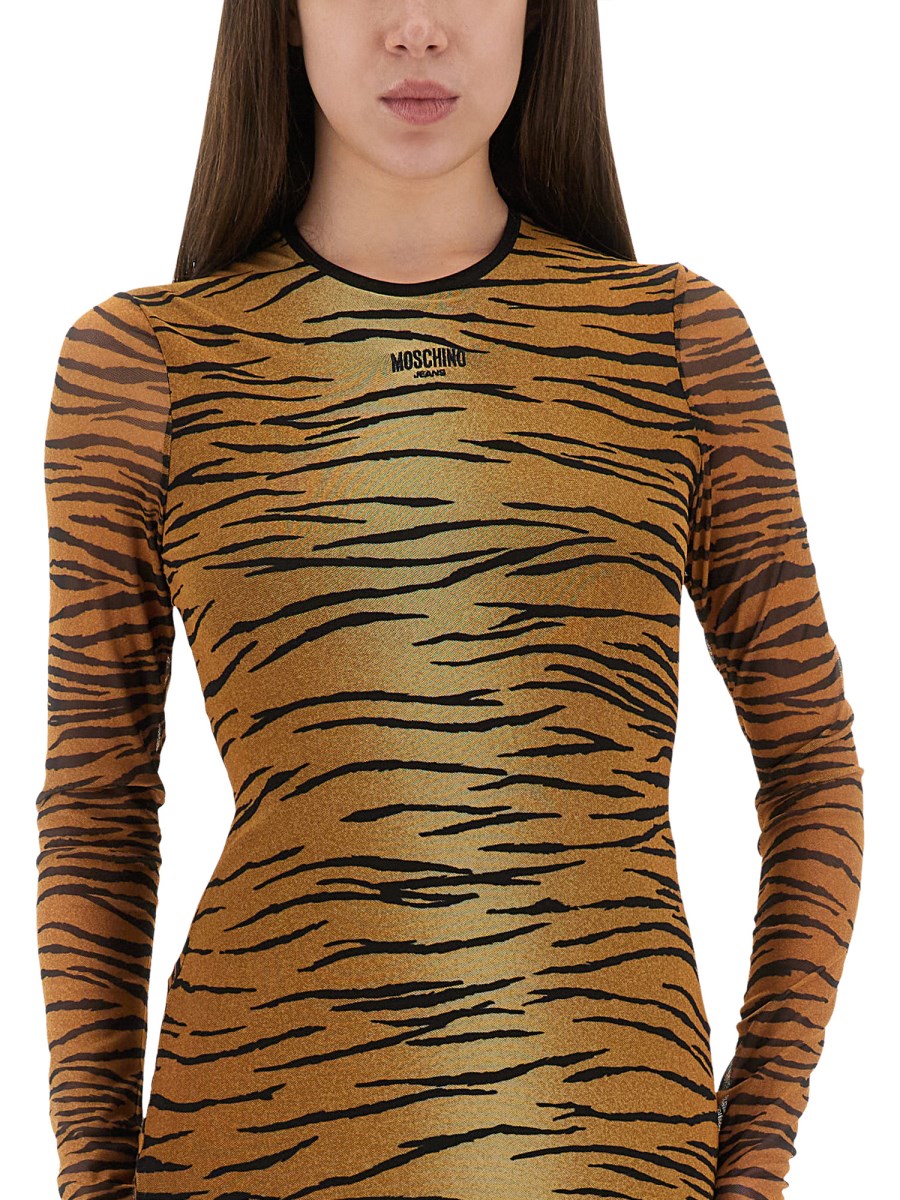 ABITO IN MESH CON STAMPA ANIMALIER