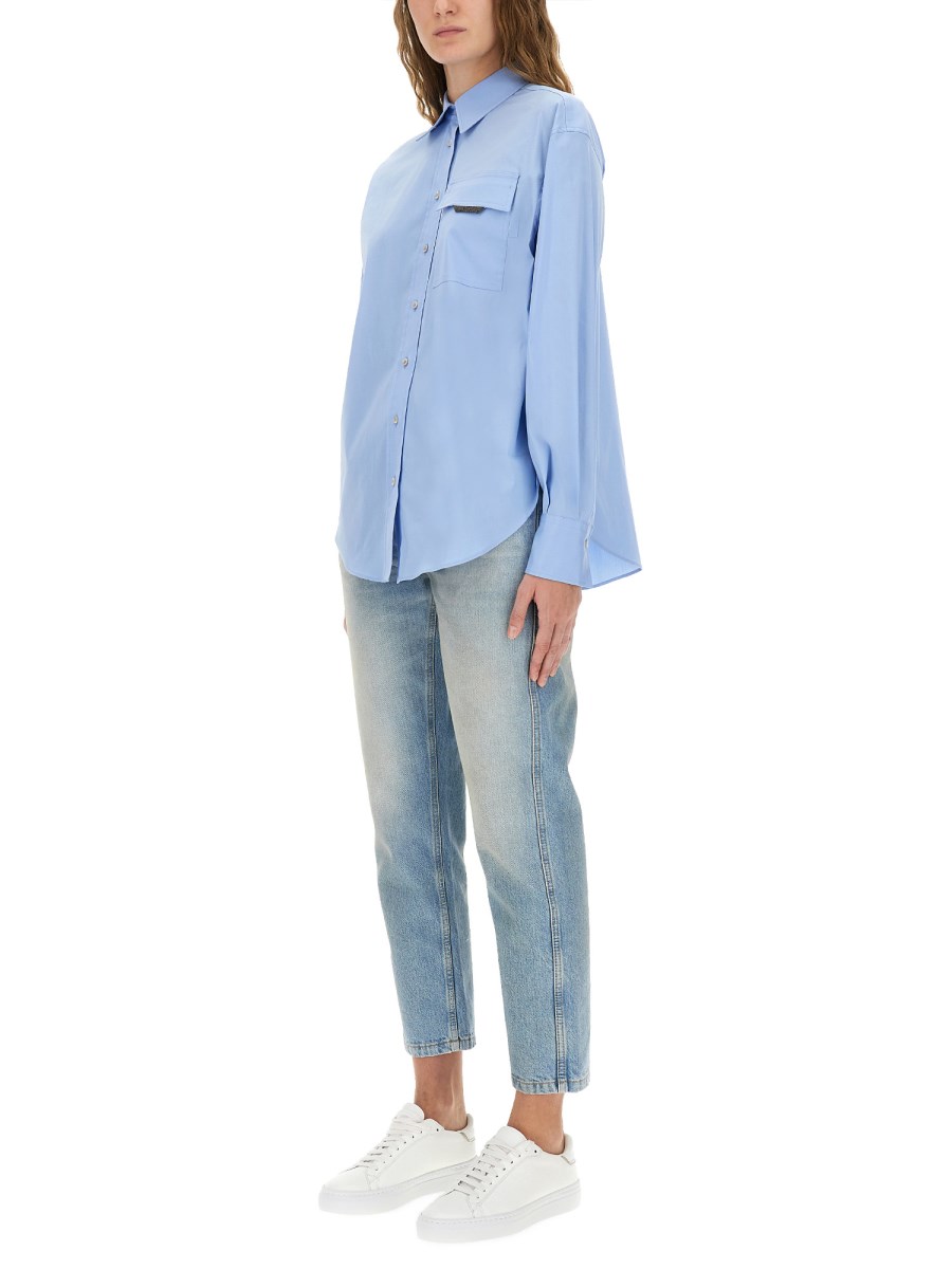 PANTALONE STRAIGHT CON SHINY BARTACK